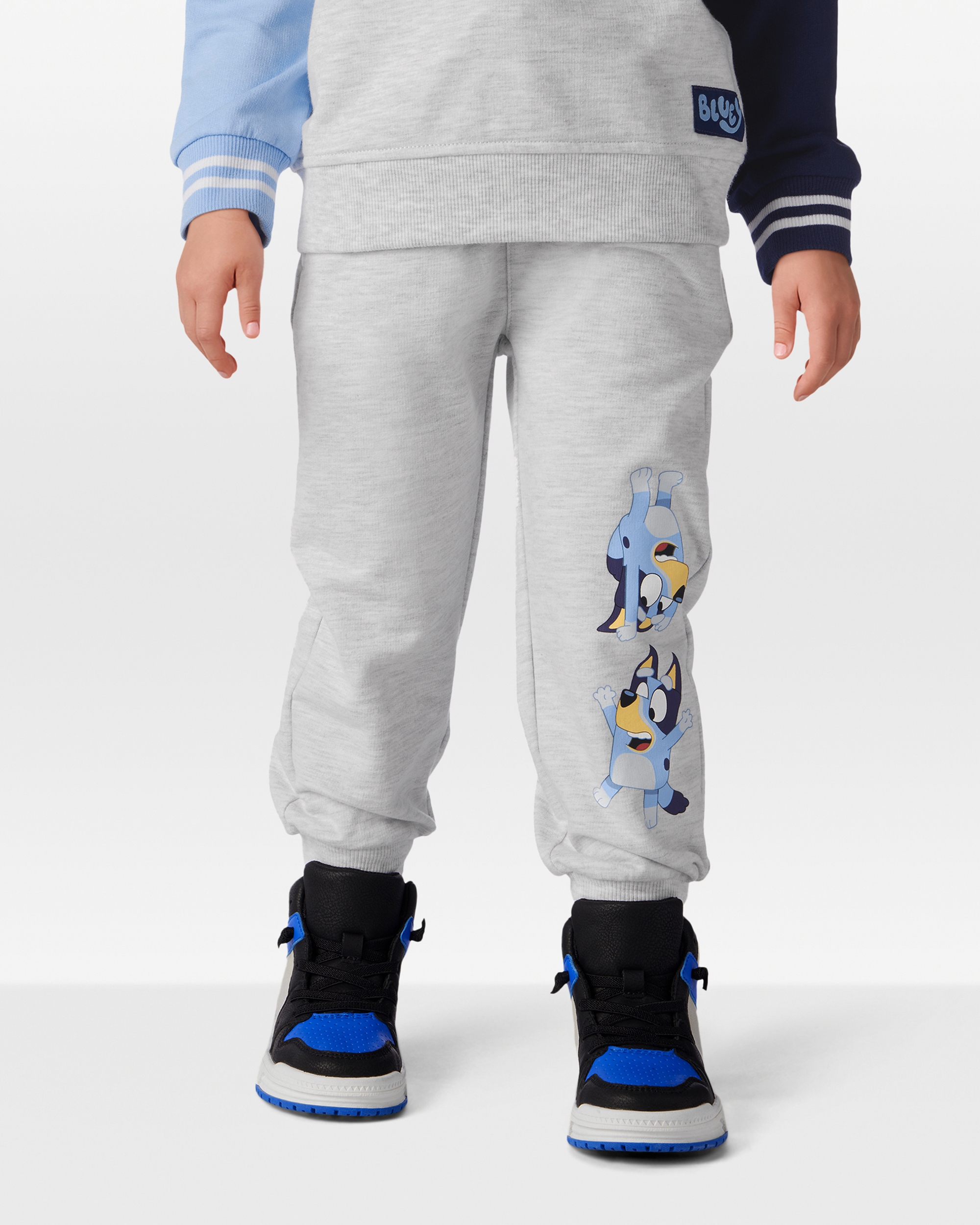 Toddler Neutral Bluey French Terry Drawstring Joggers - Grey
