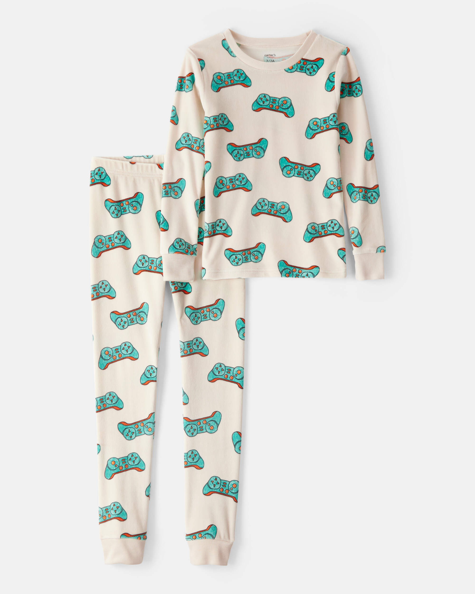 Boys Gamer DreamPlush Snug Fit 2-Piece Pyjamas - Beige