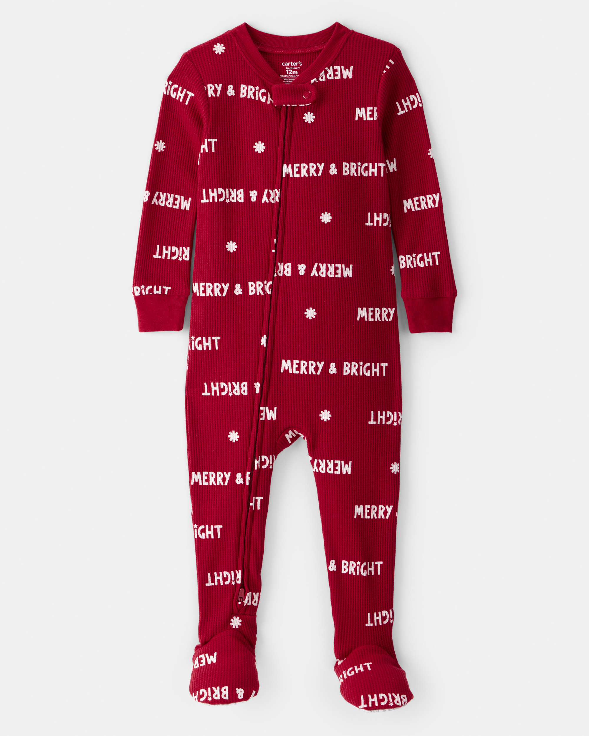 Toddler Cotton Long-Sleeve 2-Way Zip 1-Piece pyjamas