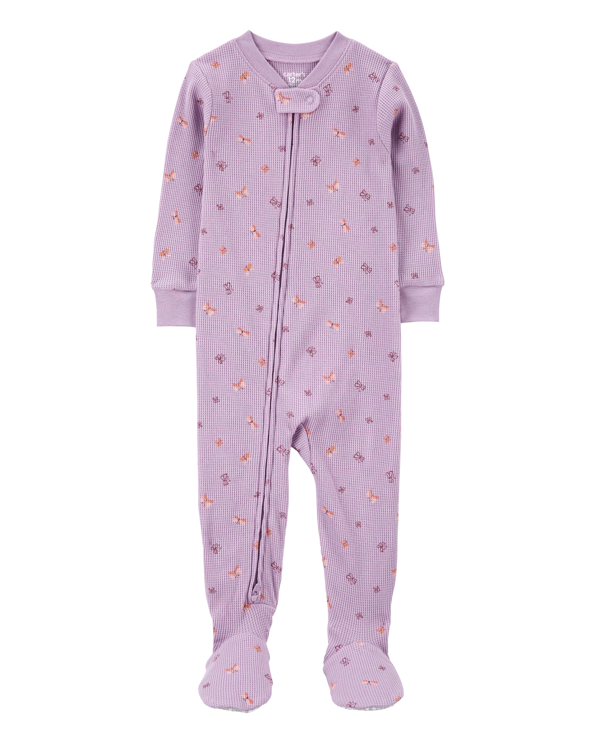 Toddler 1-Piece Butterfly Thermal Footie Pyjamas
