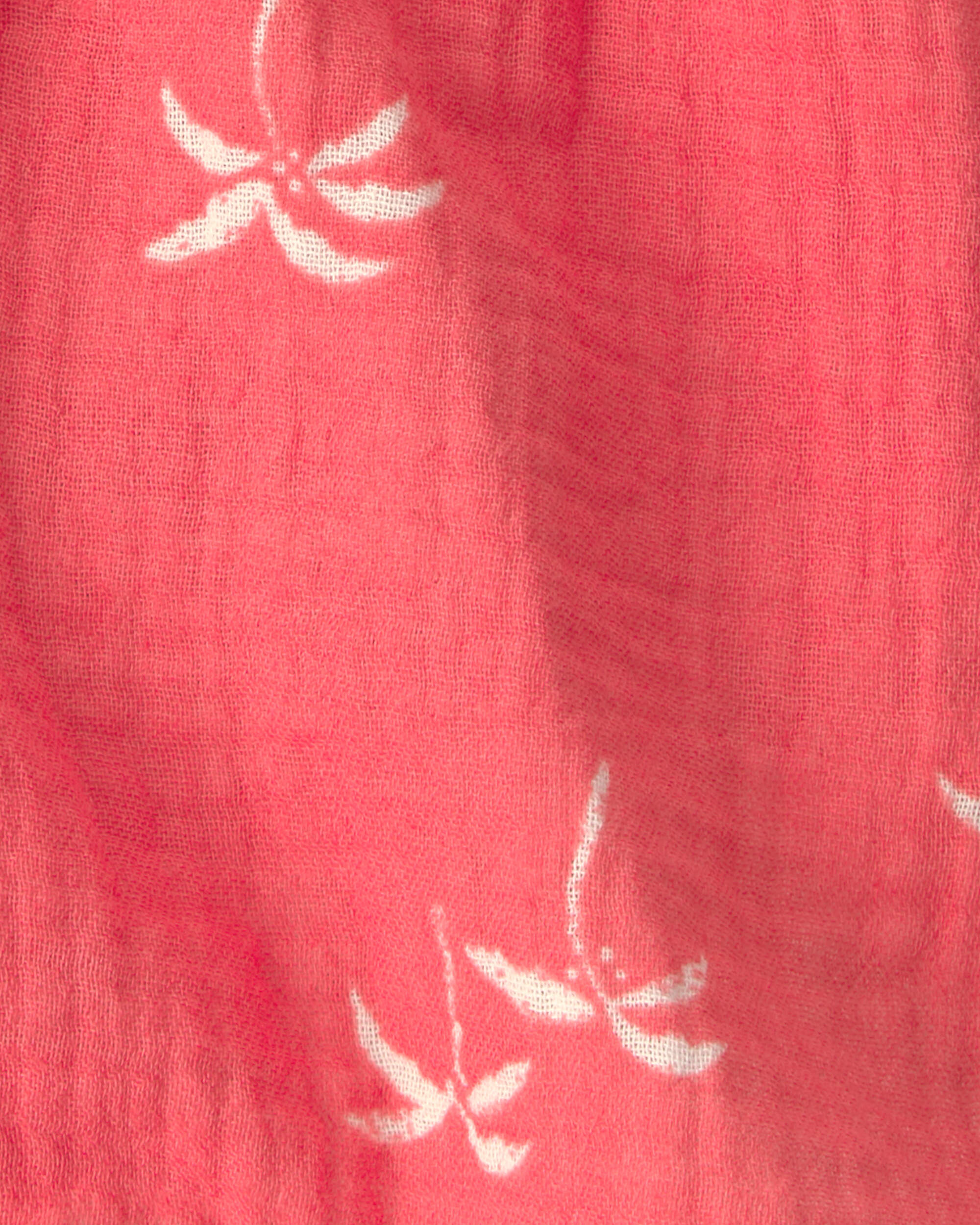 Toddler Girl Palm Tree Tropical Gauze Fashion Shorts - Red