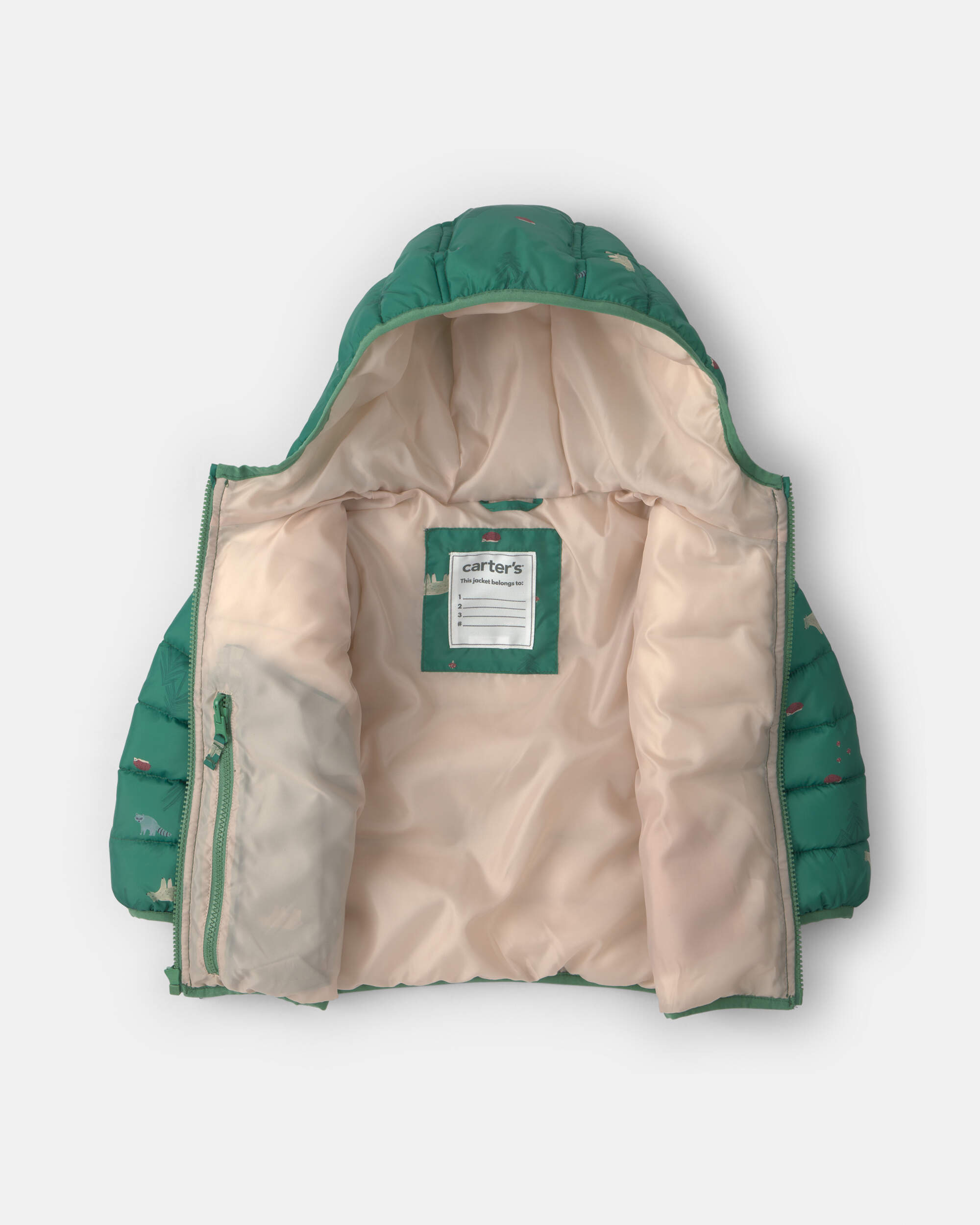 Toddler Boy Midweight Packable Puffer- Green