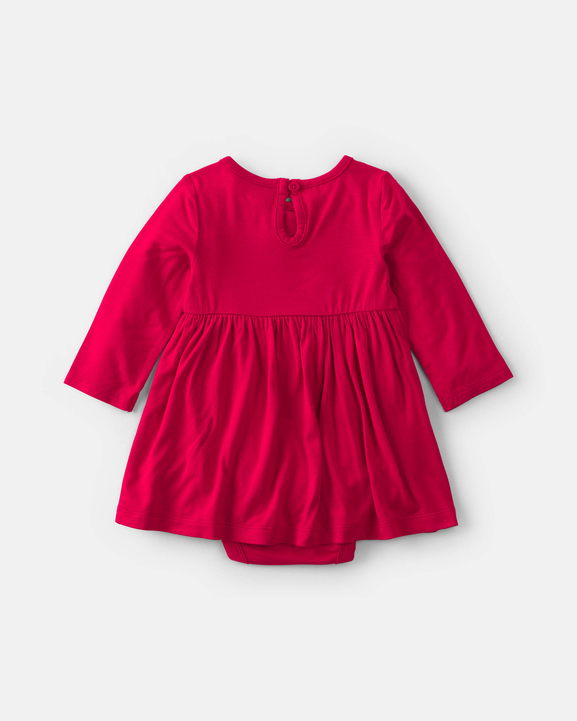 Baby Girl PurelySoft™ Long-Sleeve Bodysuit Dress - Red