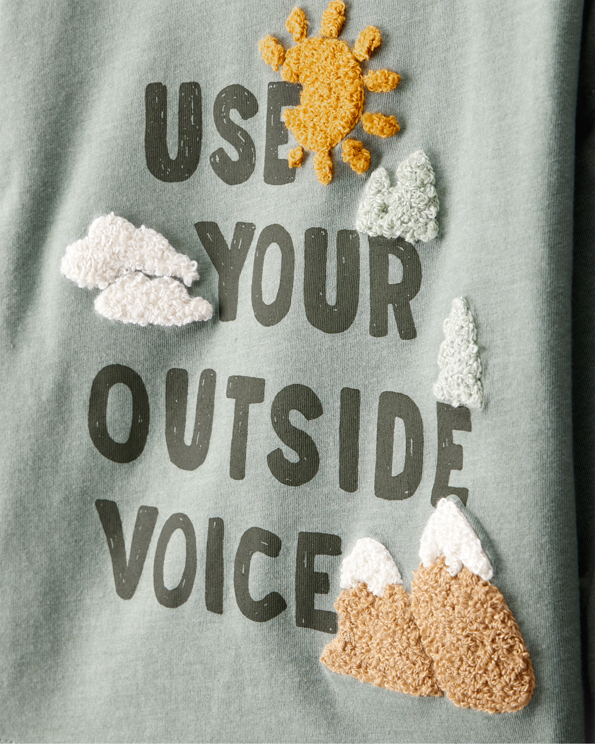 Baby Boy Use Your Outside Voice Long-Sleeve Graphic Tee - Green