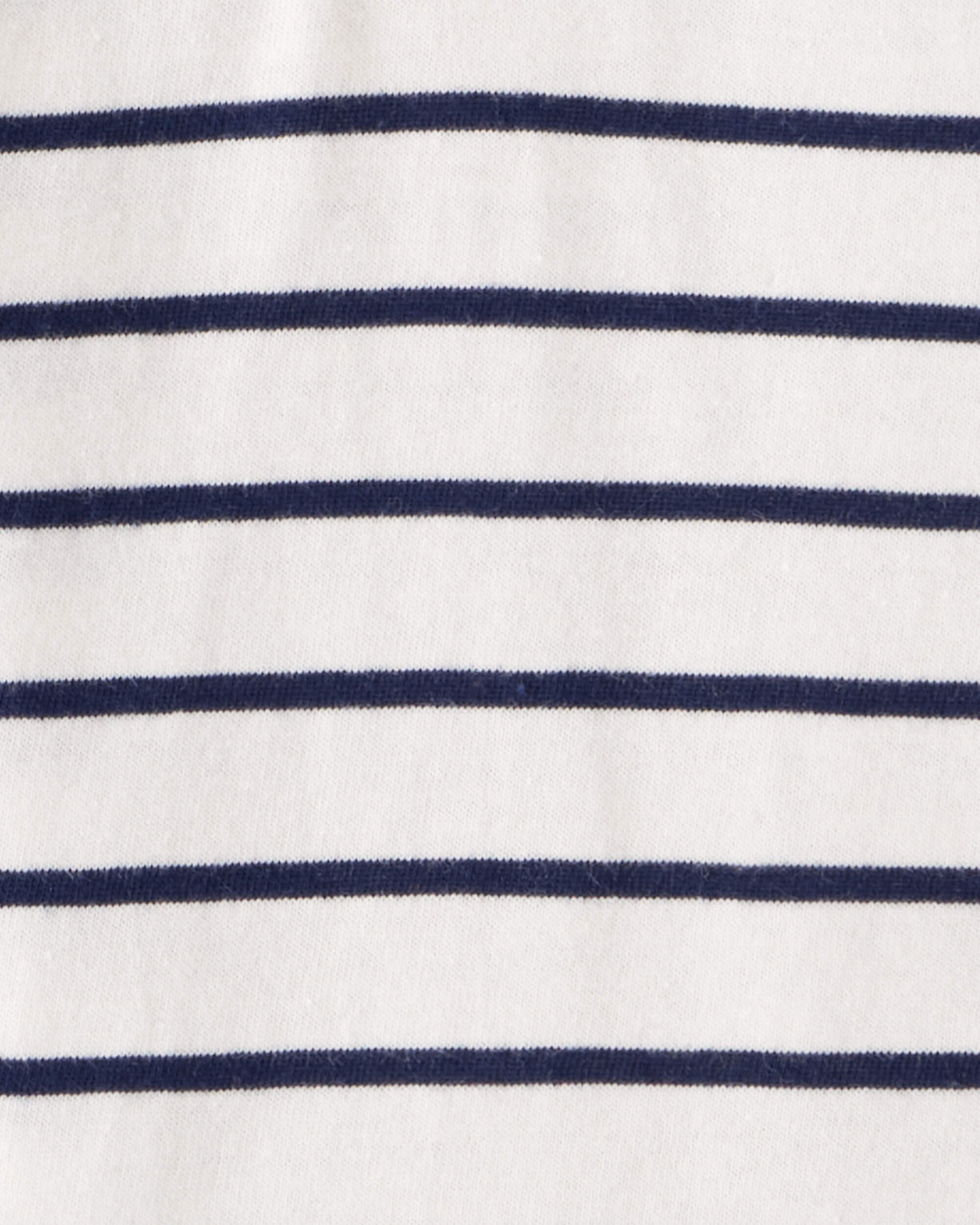 Baby Boy 2-Piece Striped Hooded Long-Sleeve Bodysuit Pant Set - White/Navy
