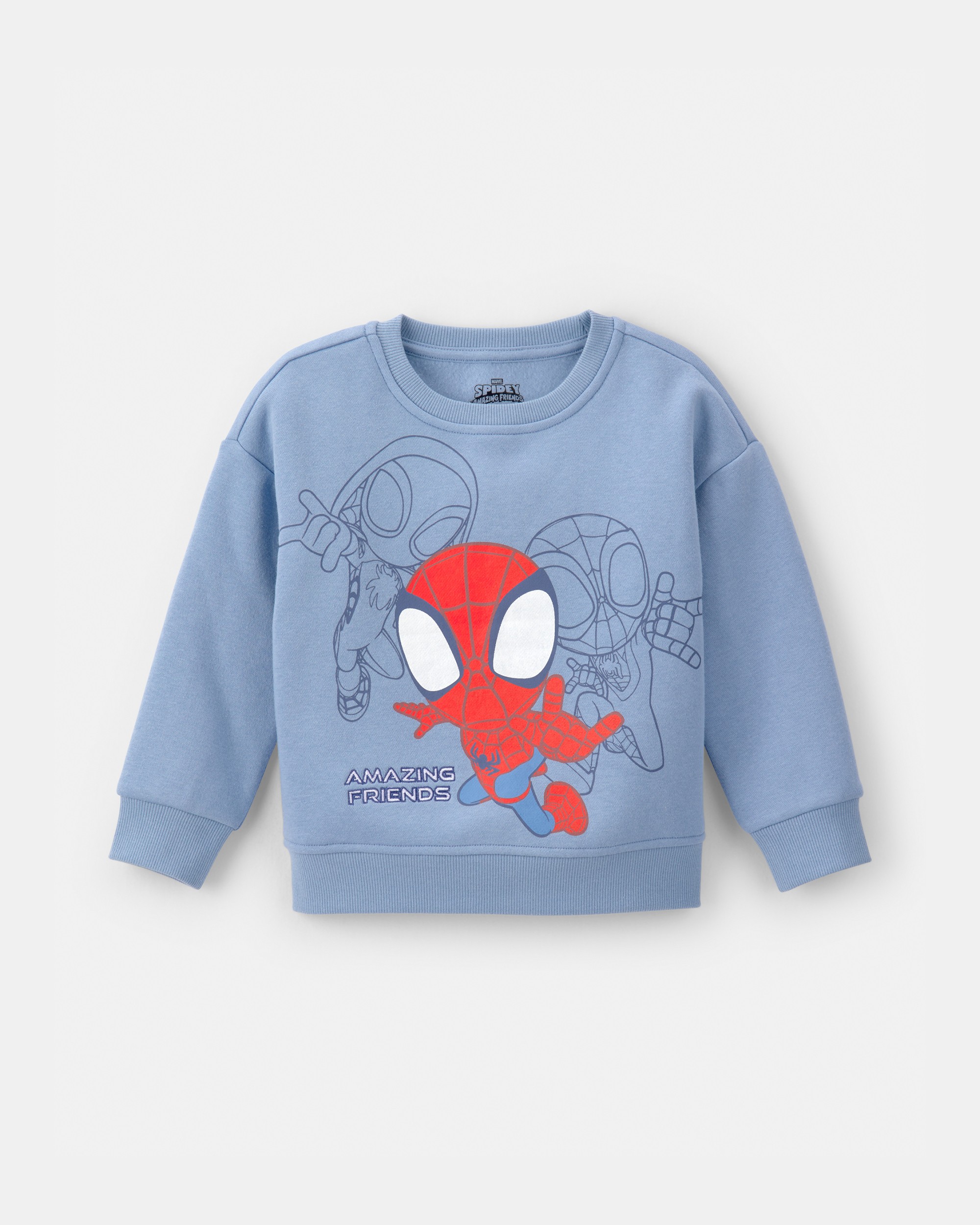 Toddler Boy ©Marvel Spider-Man French Terry Pullover Sweatshirt - Blue