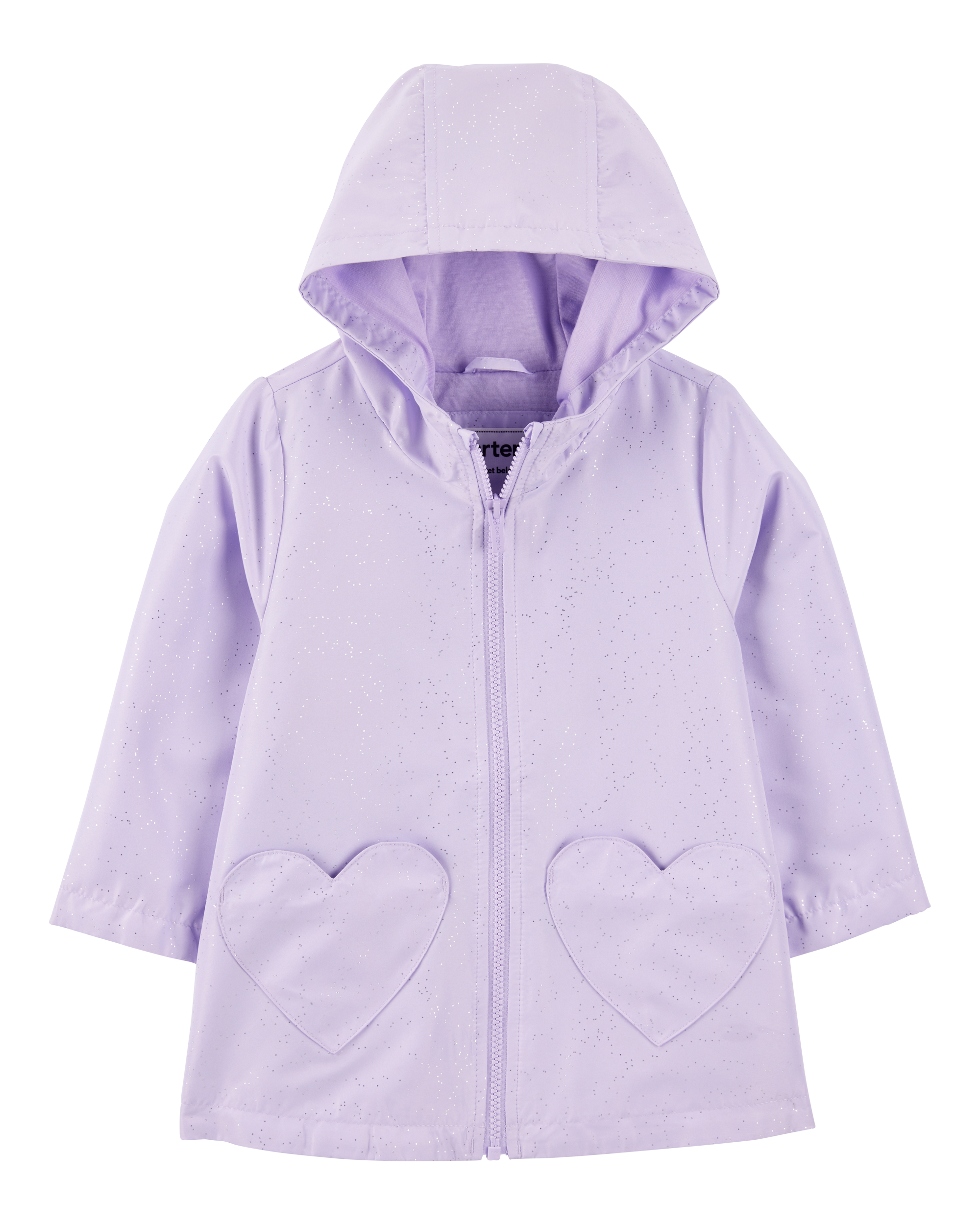 Toddler Heart Pockets Rain Jacket - Purple
