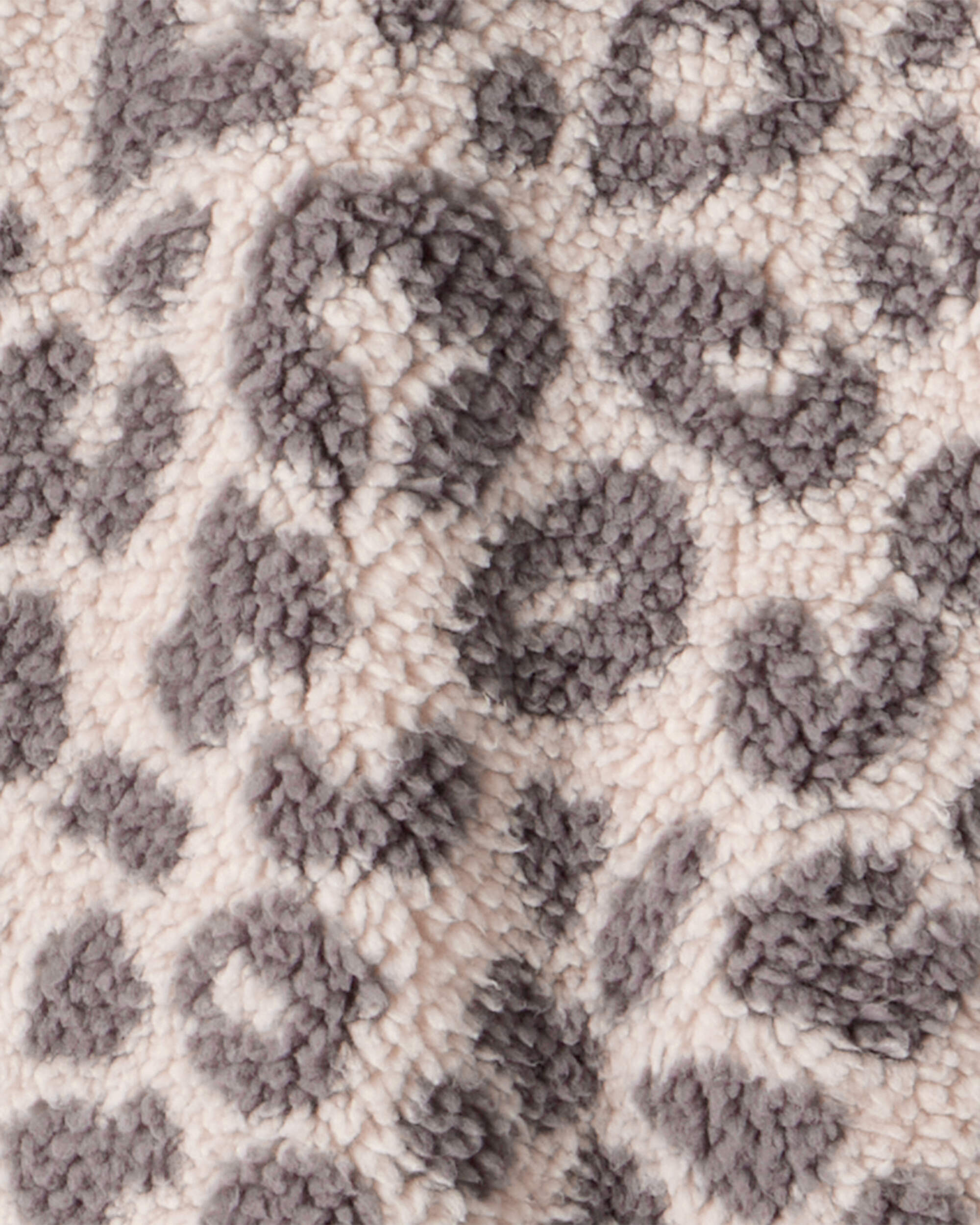 Girls Leopard Print Long-Sleeve Sherpa Jacket - Brown