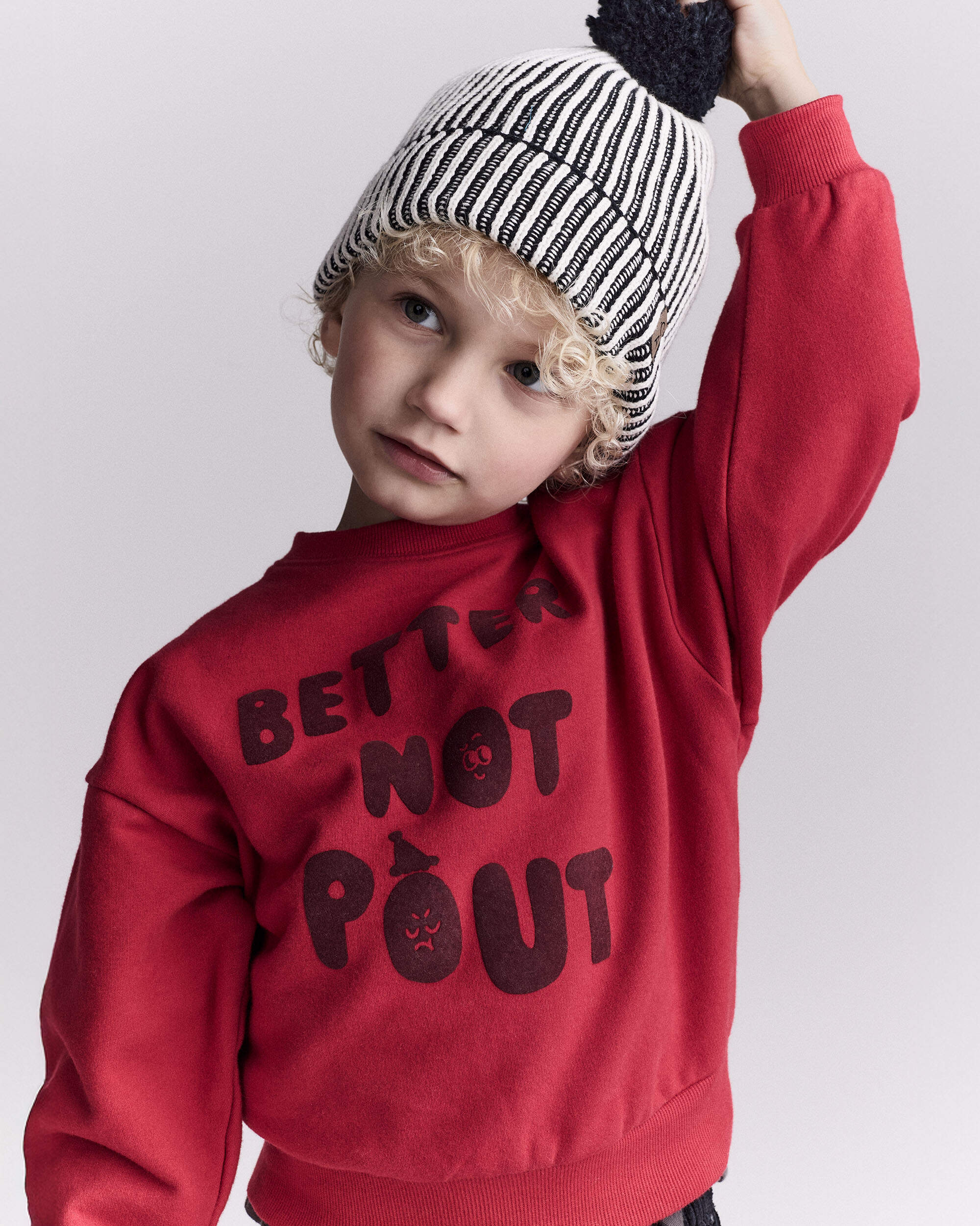 Toddler 'Better Not Pout' Dolman-Sleeve Sweatshirt - Red