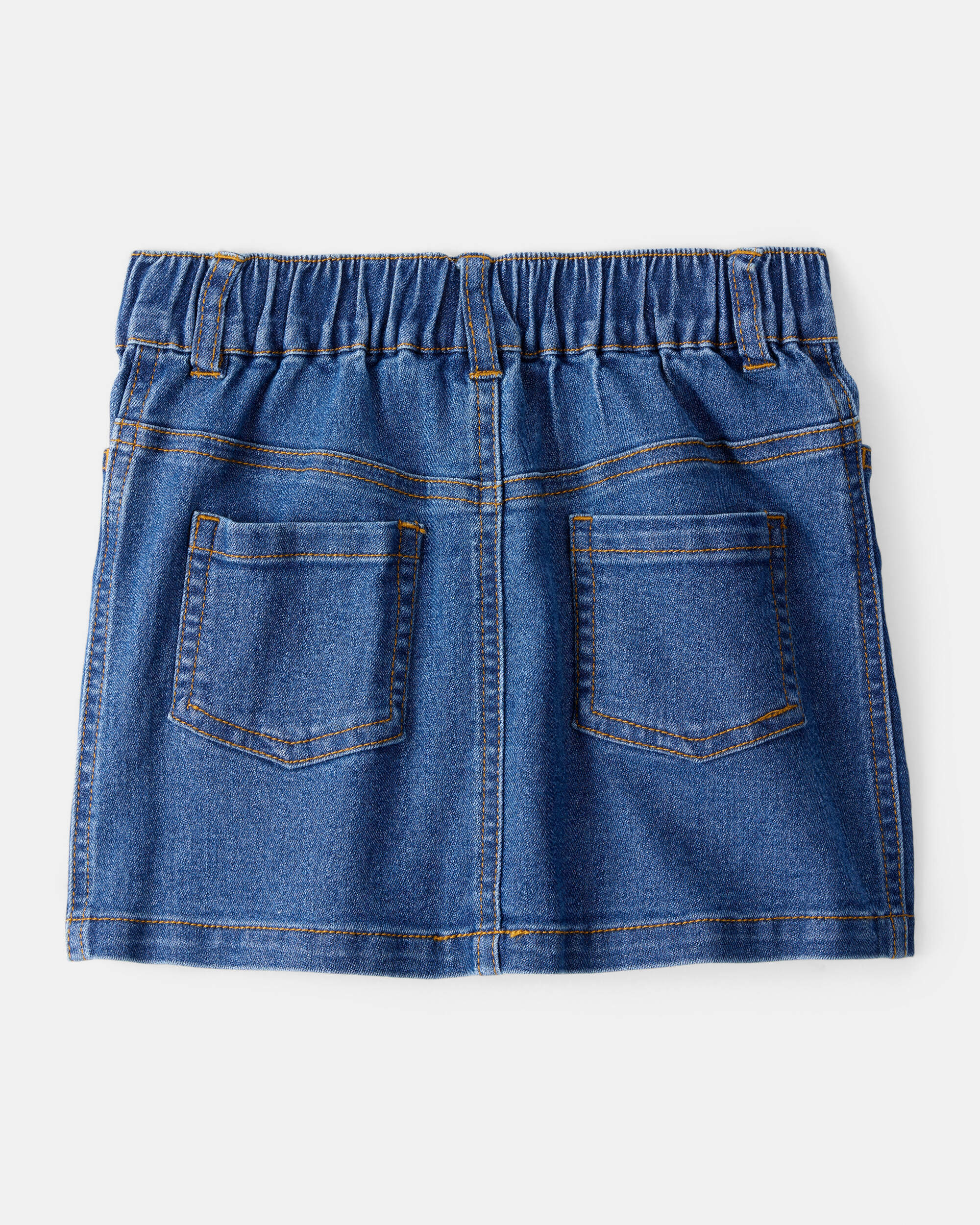 Toddler Girl Bluey Embroidered Denim Skirt - Blue
