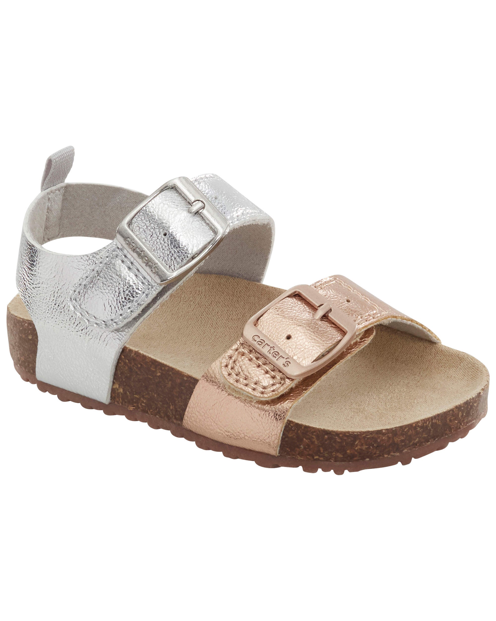 Toddler Girls Toddler Buckle Faux Cork Sandals 5 Carter s