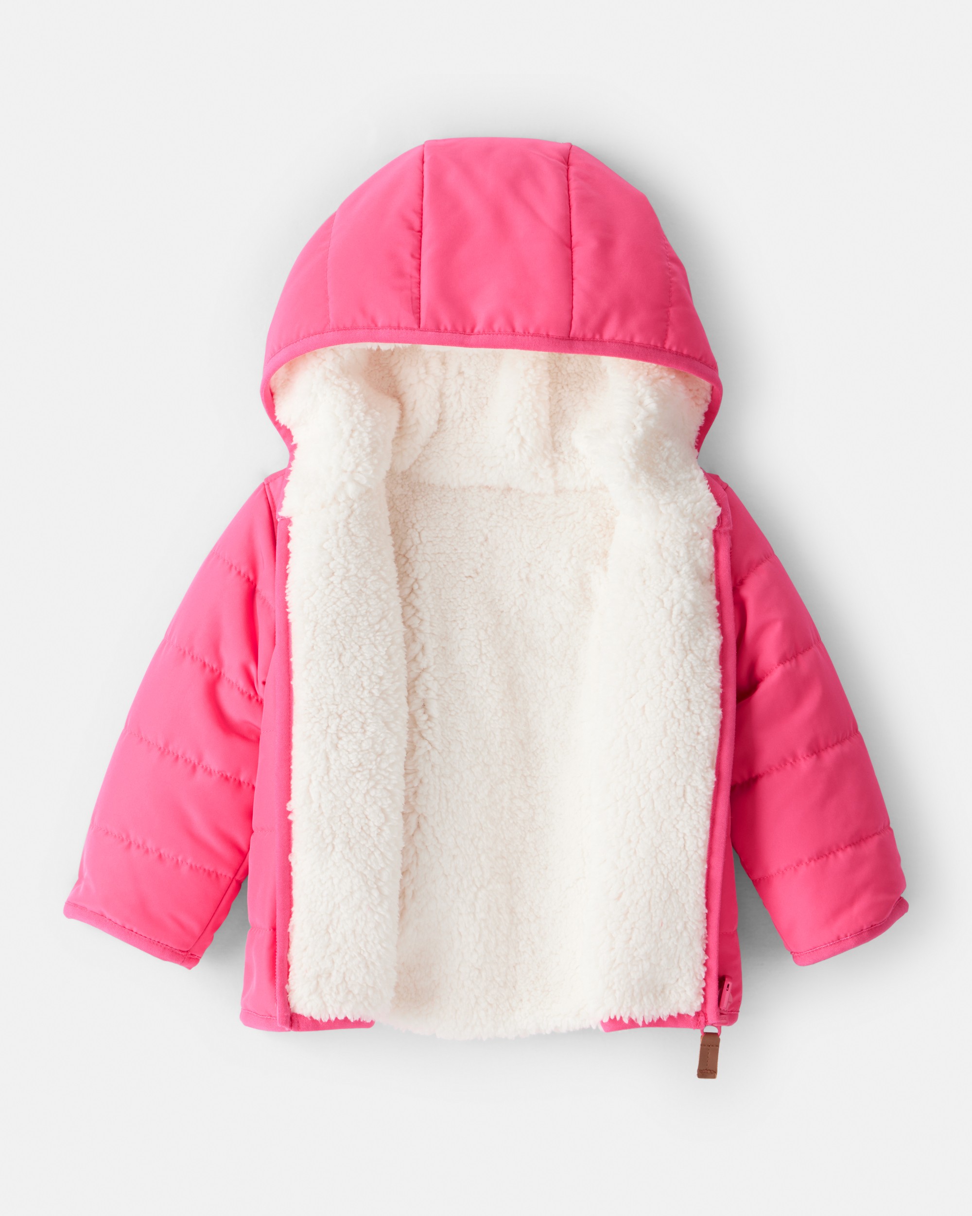 Baby Girl Hooded Puffer Jacket - Pink
