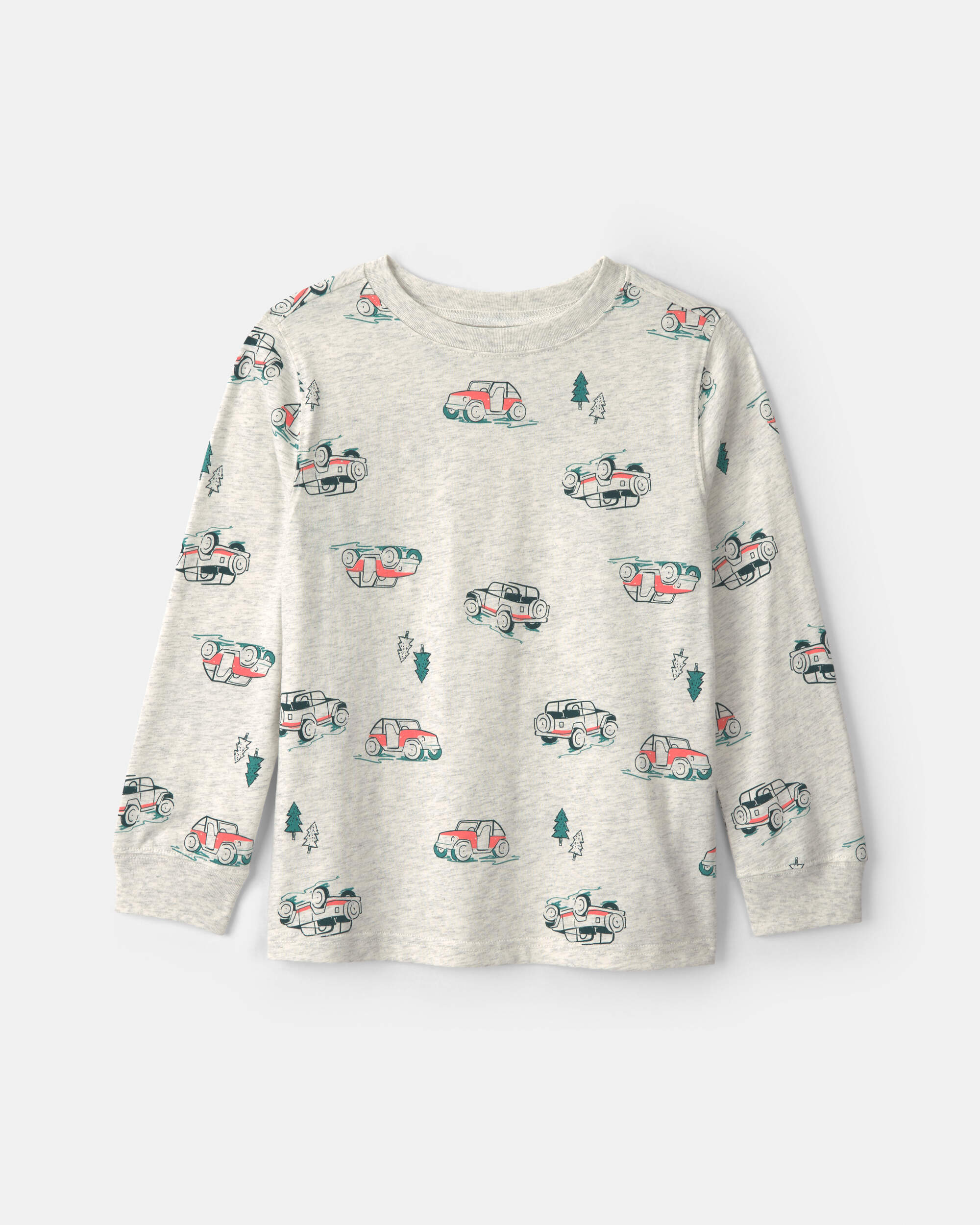 Boys Car Mountain Off-Roading Long-Sleeve Tee - Grey