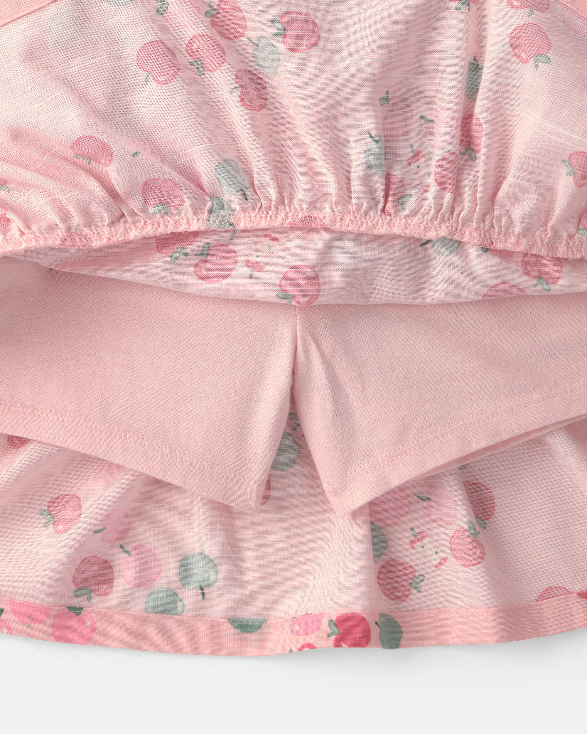 Girls 2-Piece Apple French Terry Long-Sleeve Top & Skort Set - Pink