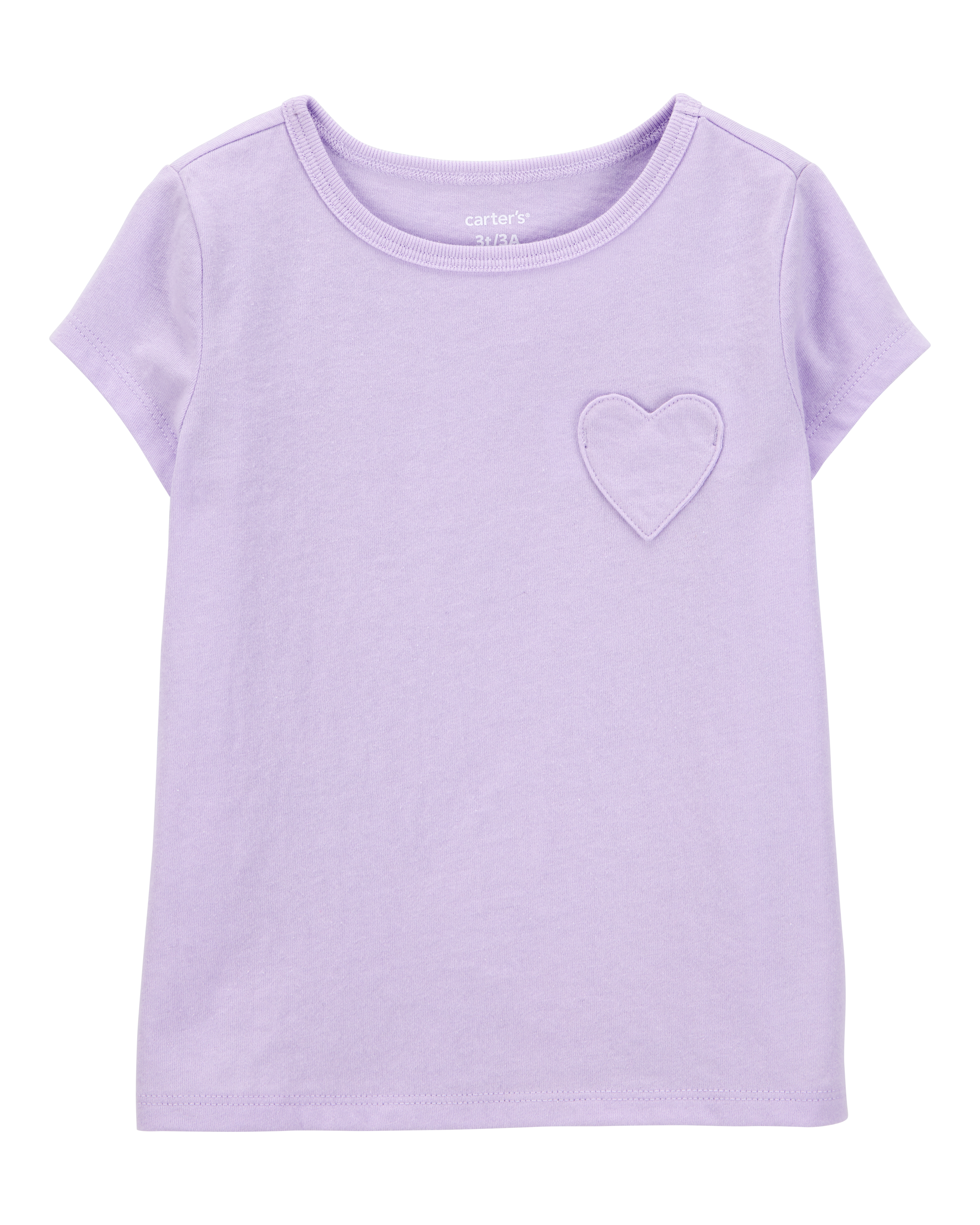 Baby Heart Pocket Short-Sleeve Fashion Top - Purple