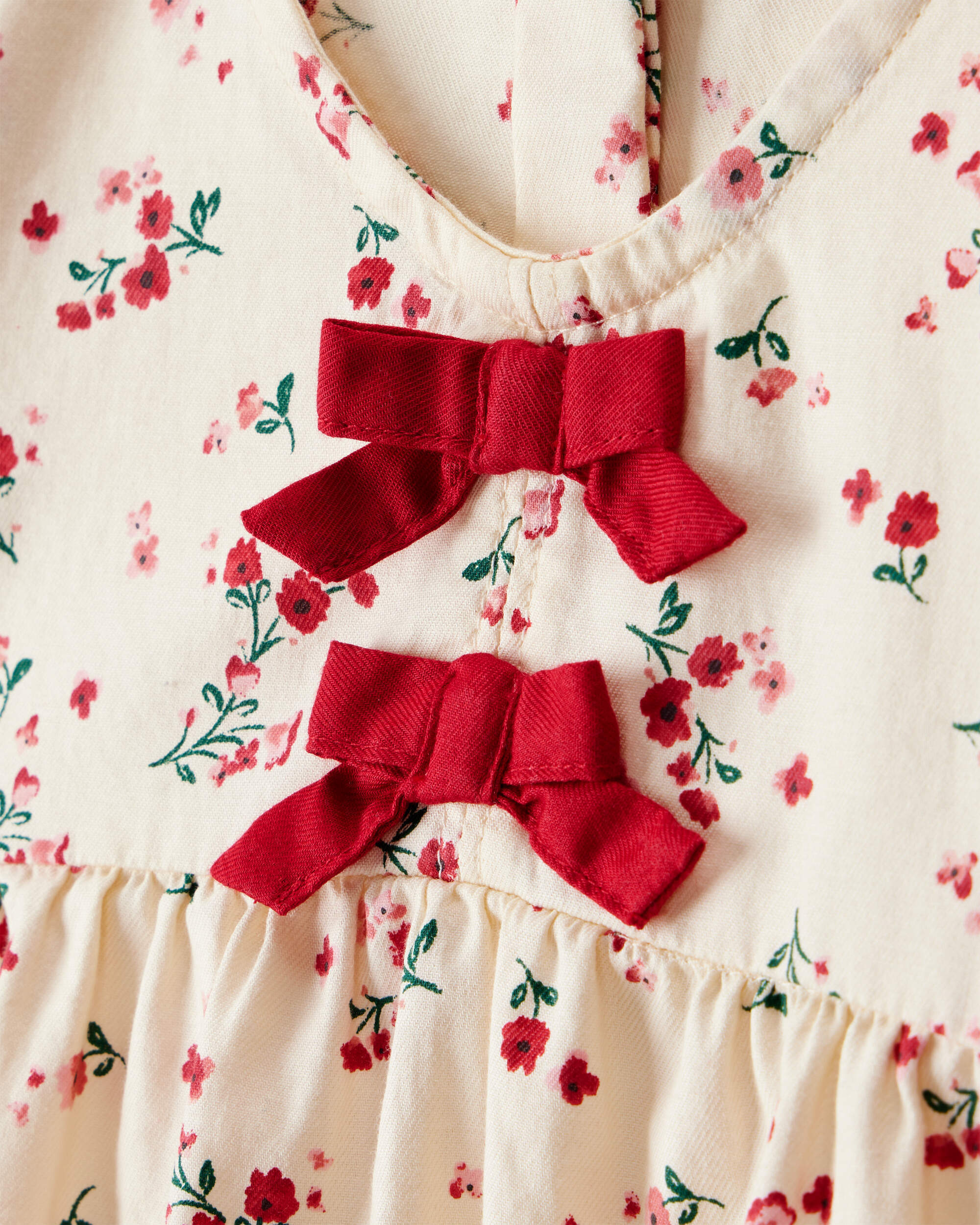 Baby Girl Floral Print 100% Cotton Long-Sleeve Top - Ivory