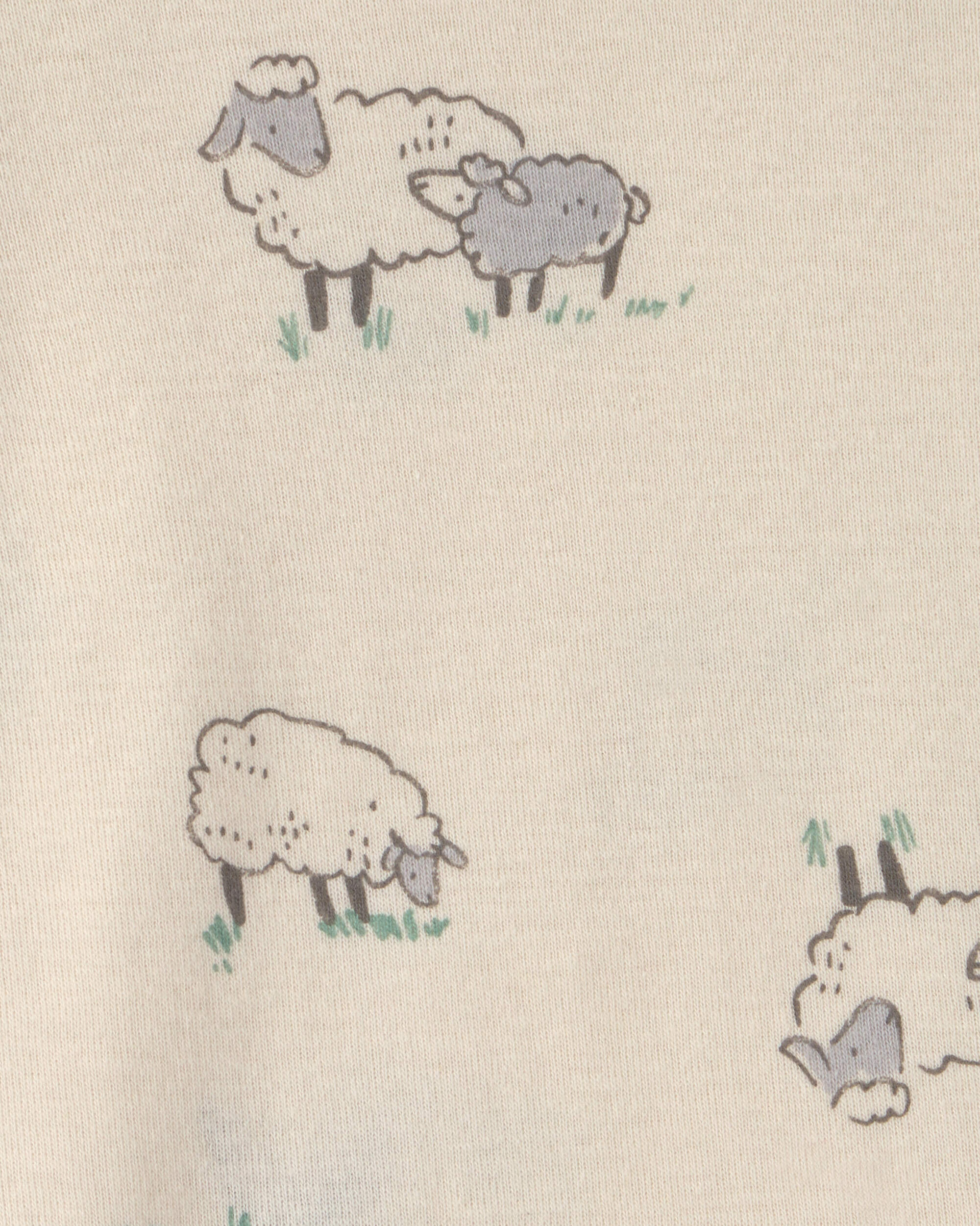 Baby 6-Pack Sheep Long-Sleeve Bodysuits - Grey/White