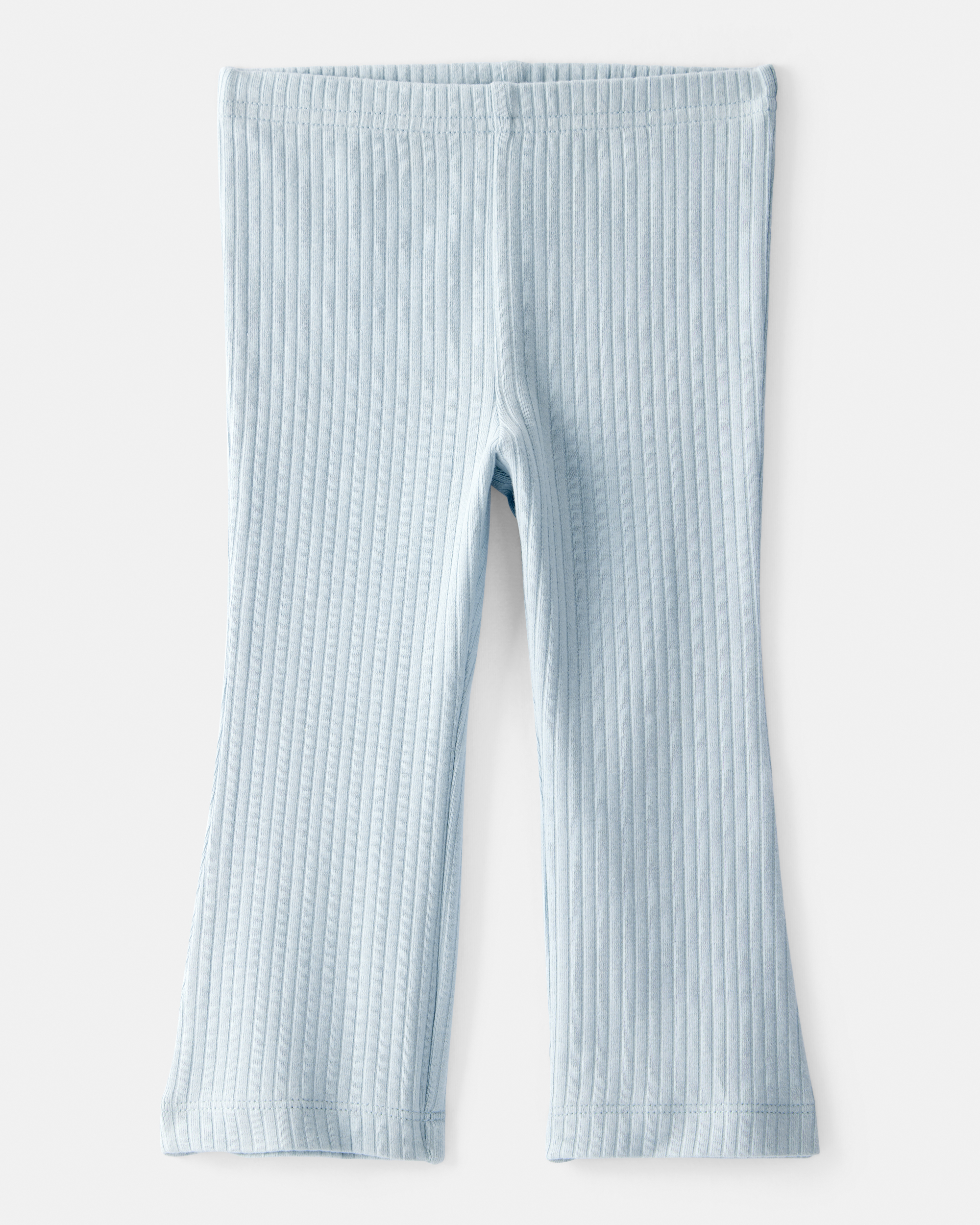 Baby Girl Flare Pull-On Stretch Rib Leggings - Blue