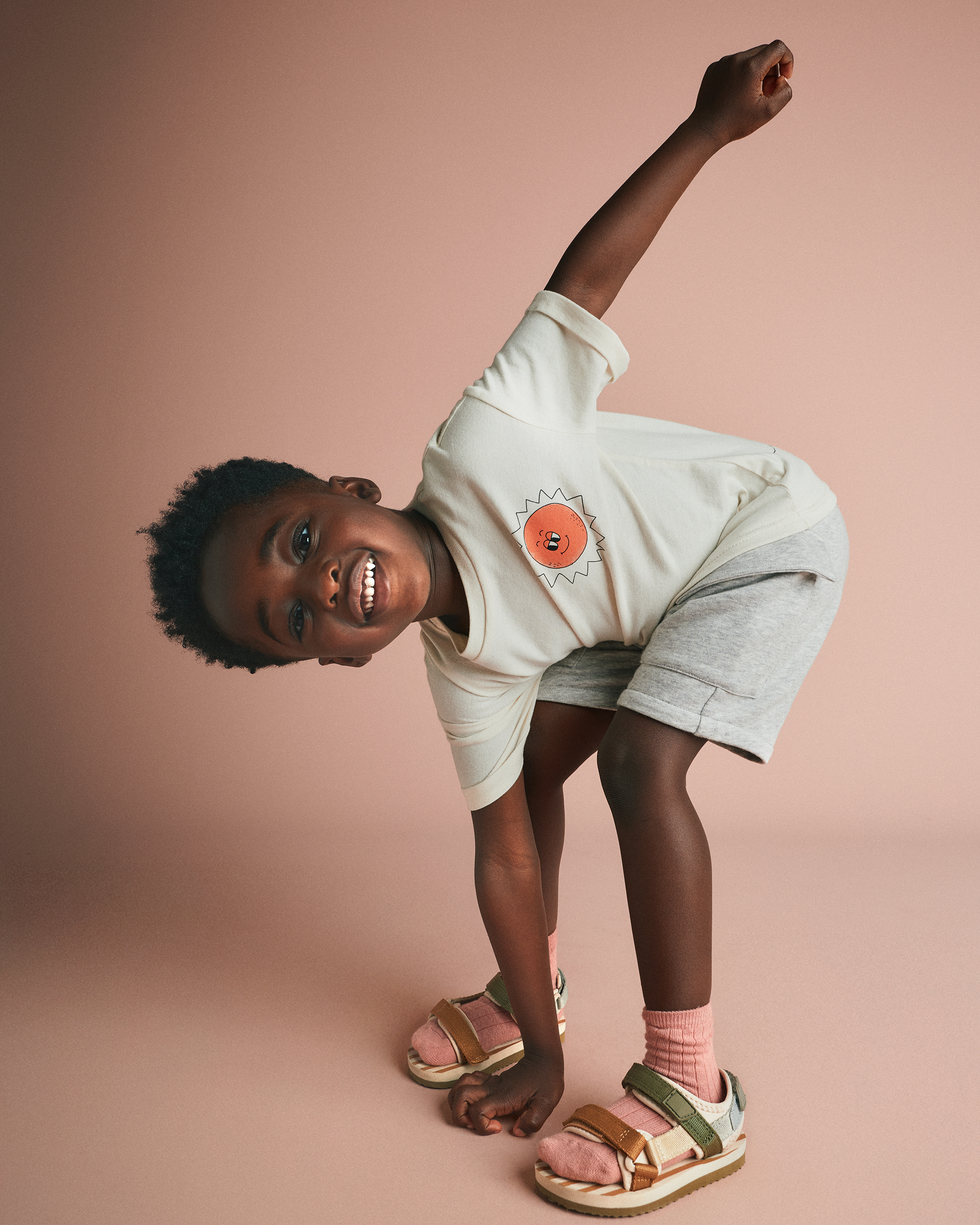 Toddler 'Funny Sunny' Rolled Cuff Tee - Cream