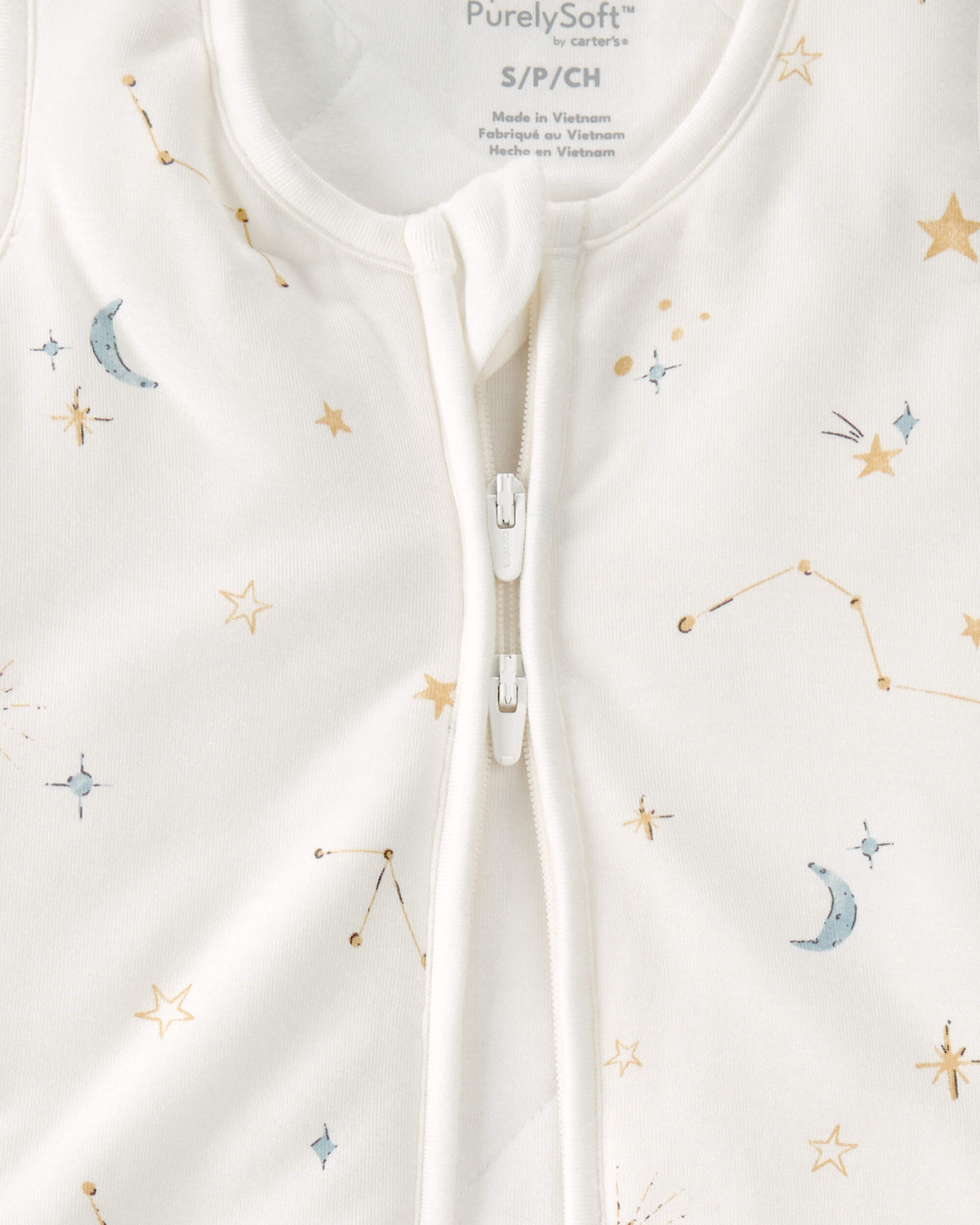 Baby Constellation 2-Way Zip Wearable Blanket - White