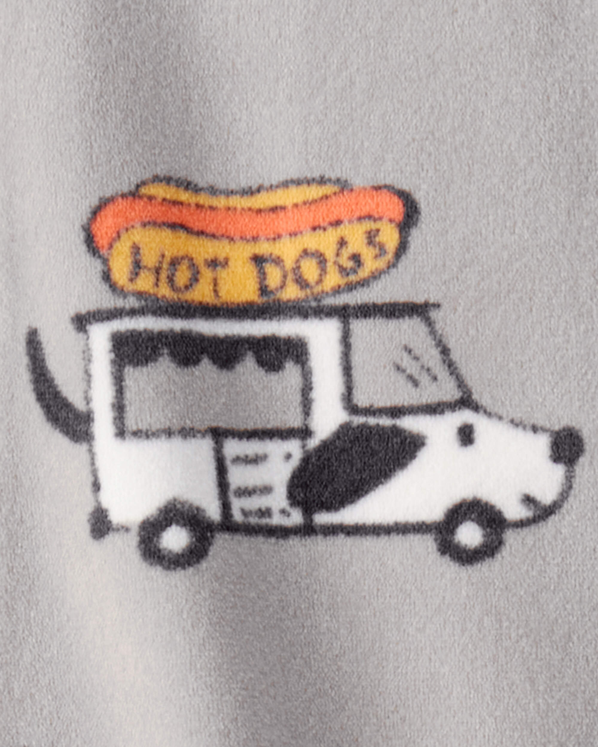 Toddler Boy Food Truck DreamPlush Snug Fit Long-Sleeve 2-Way Zip 1-Piece Pyjamas