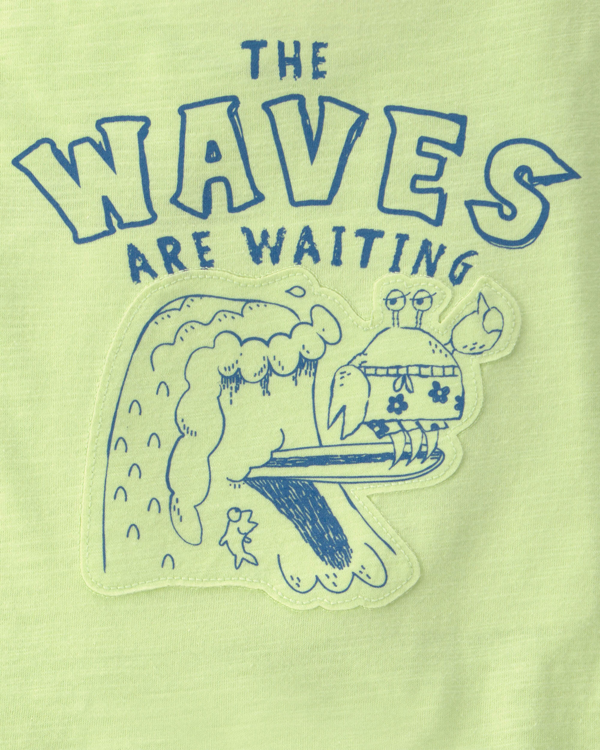 Toddler Boy Surfing Crab Tank Top - Green