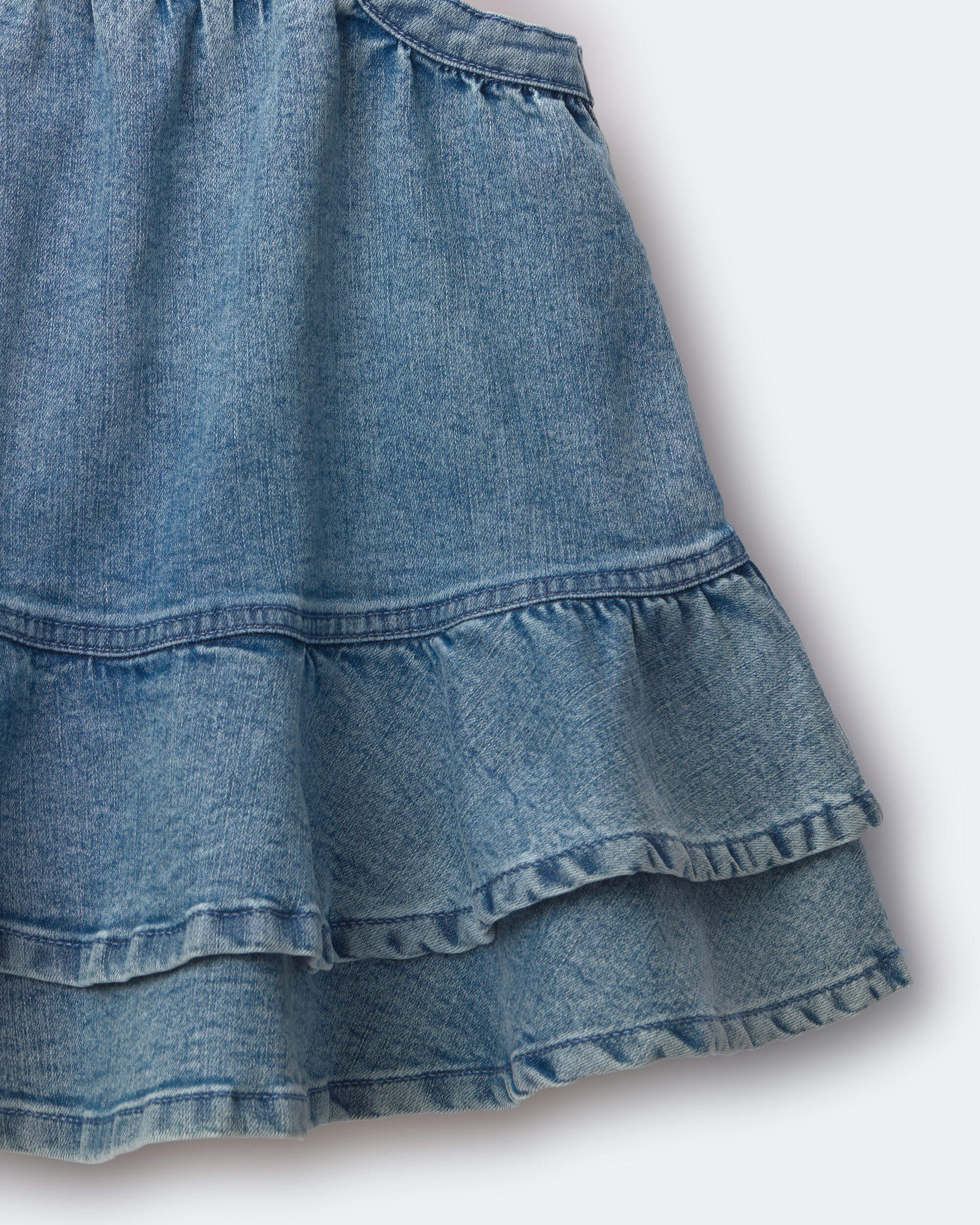 Toddler Girl Ruffle Denim Skirtall Avenue Wash - Blue