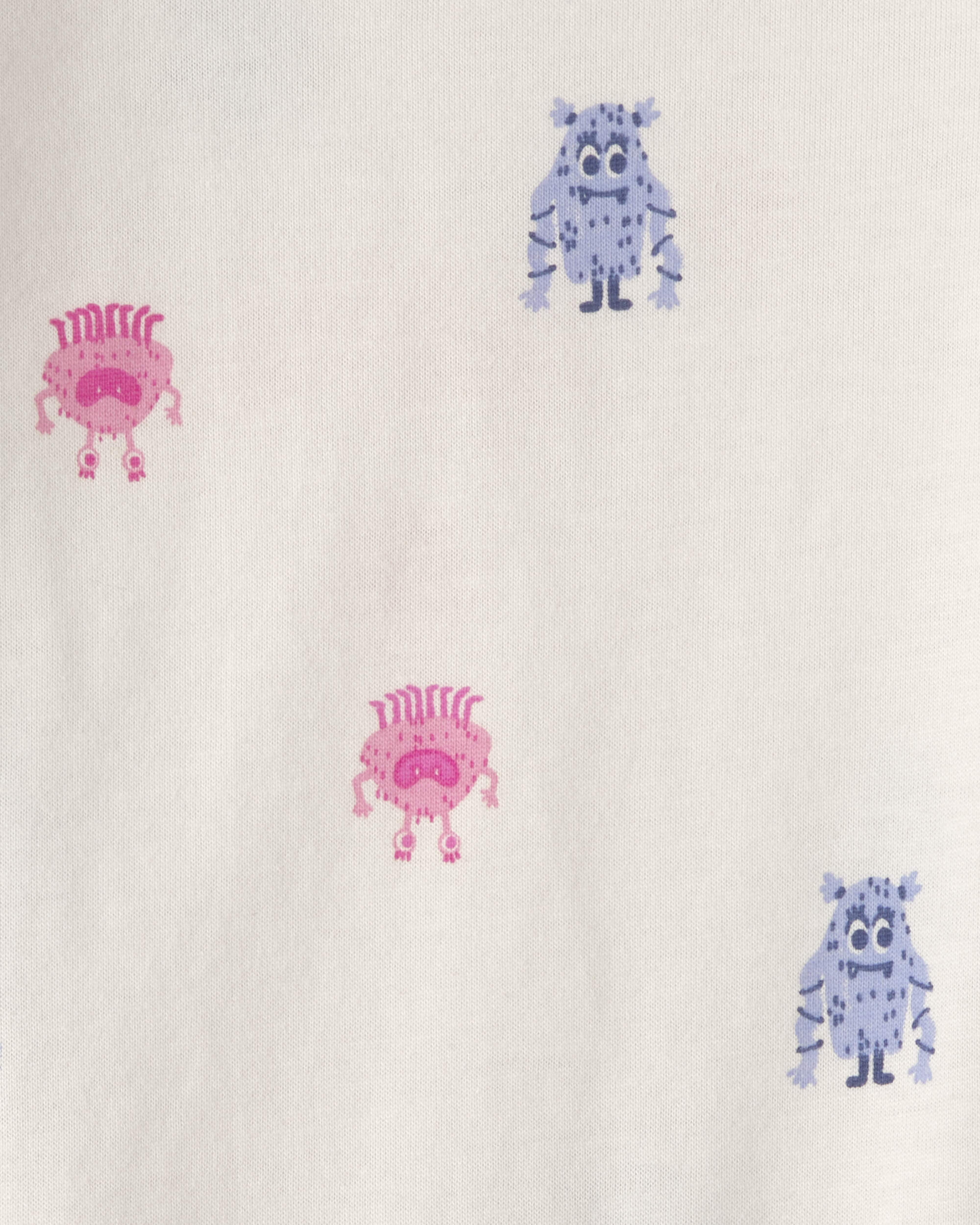 Baby Girl Monster Long-Sleeve Graphic Bodysuit - Cream