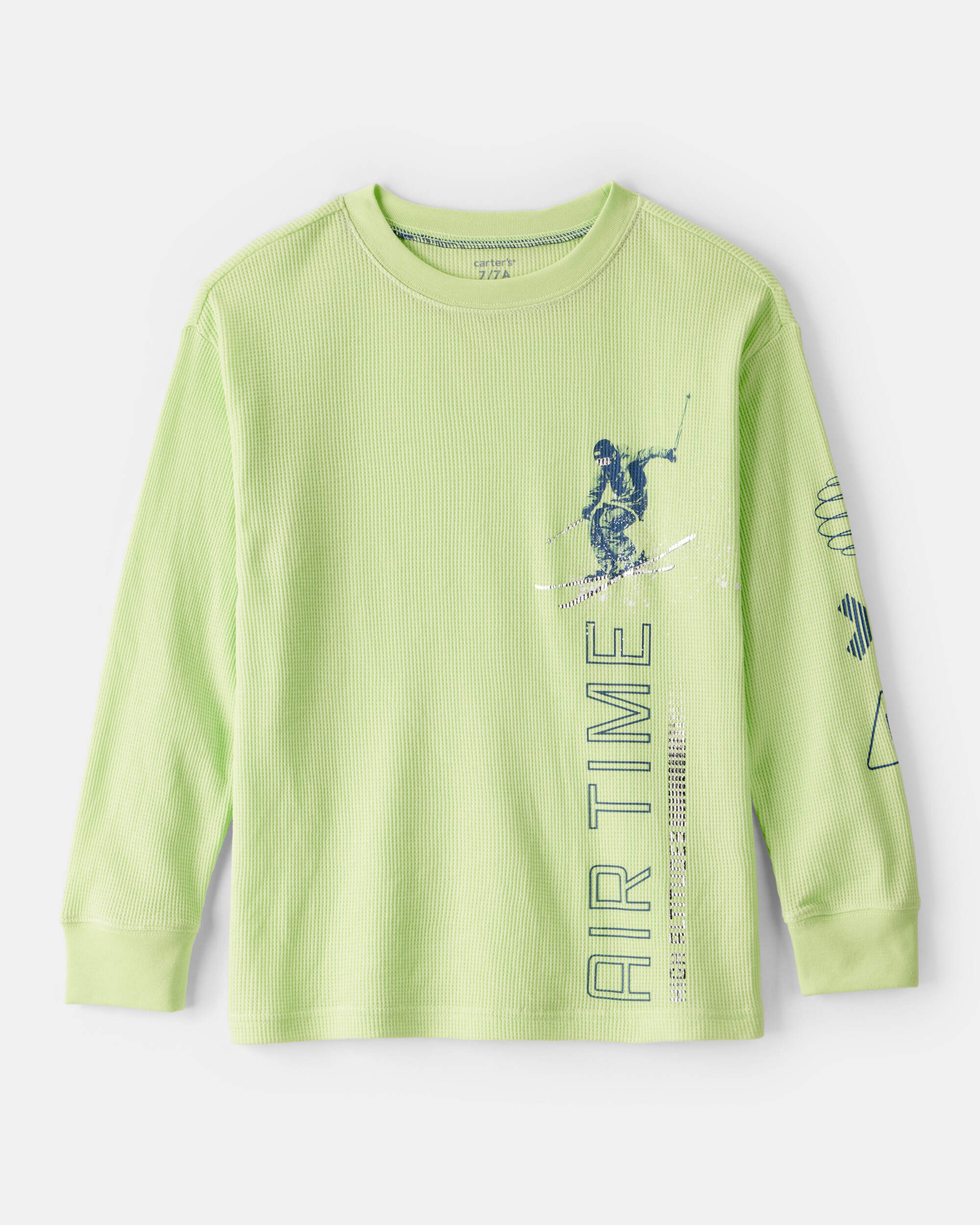 Boys Skiing Long-Sleeve Graphic Tee - Green
