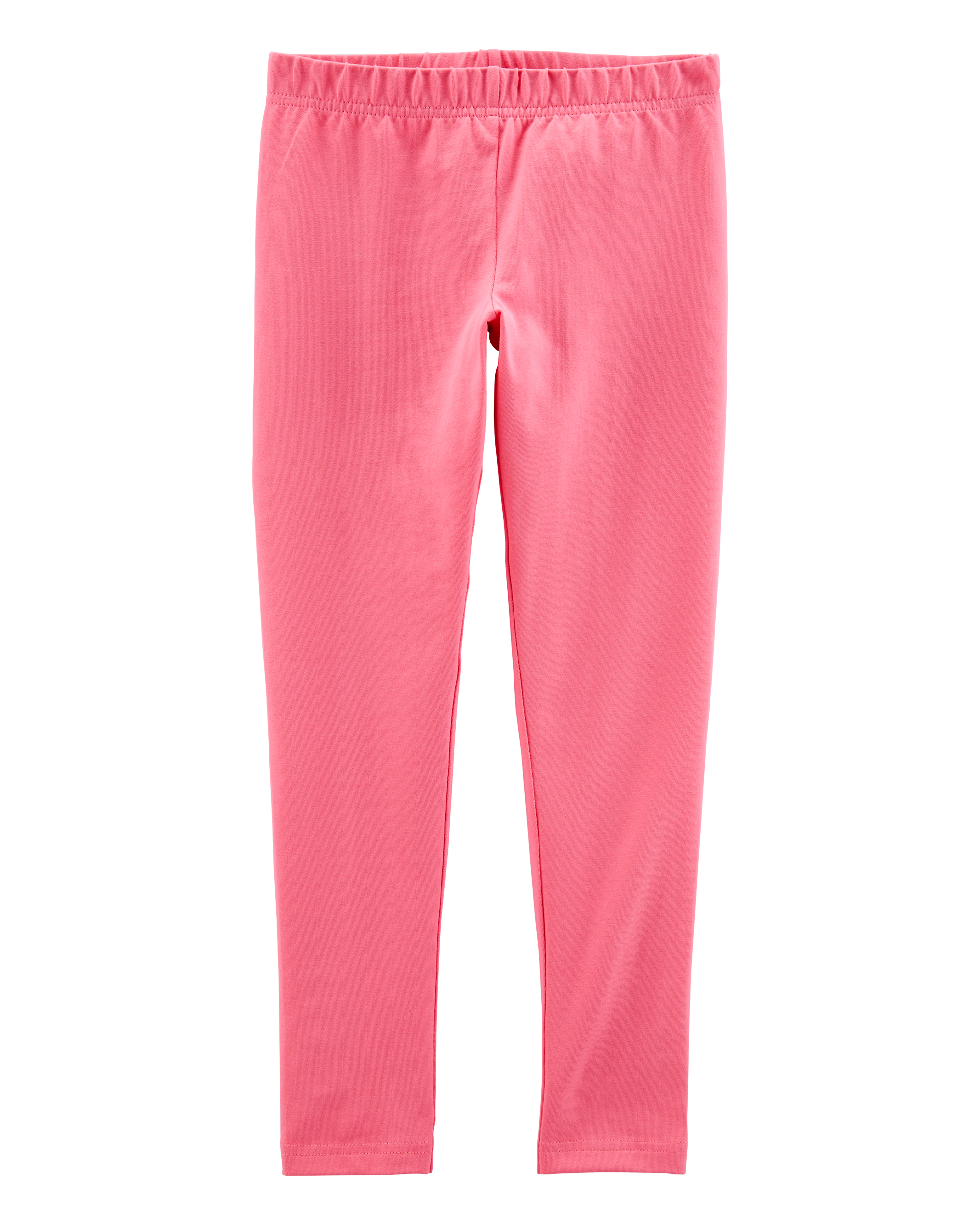 Girls Cotton Stretch Leggings - Pink