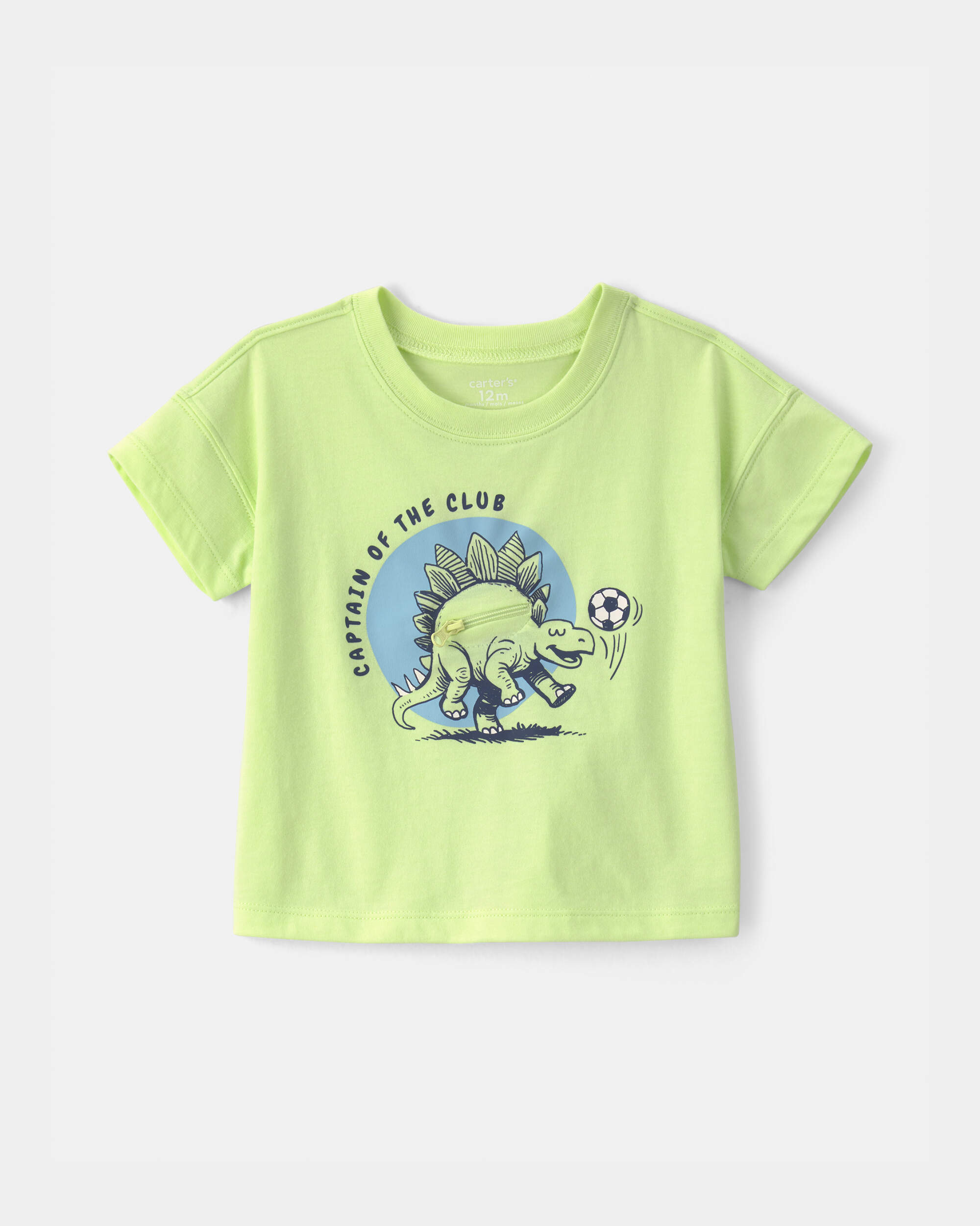 Baby Boy 'Captain Of The Club' Dinosaur Graphic Tee - Green