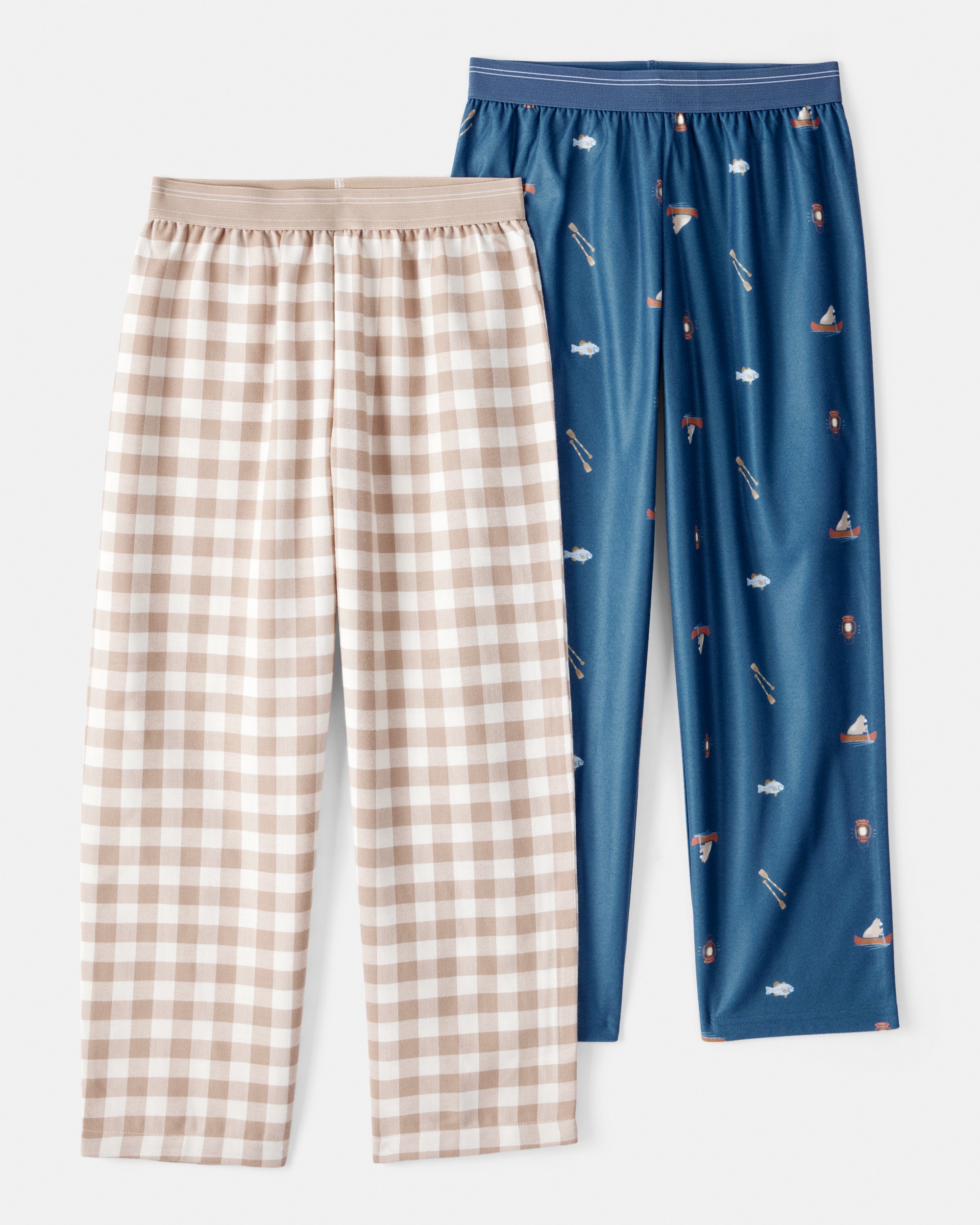 Boys 2-Pack Plaid Camping Pajama Pants