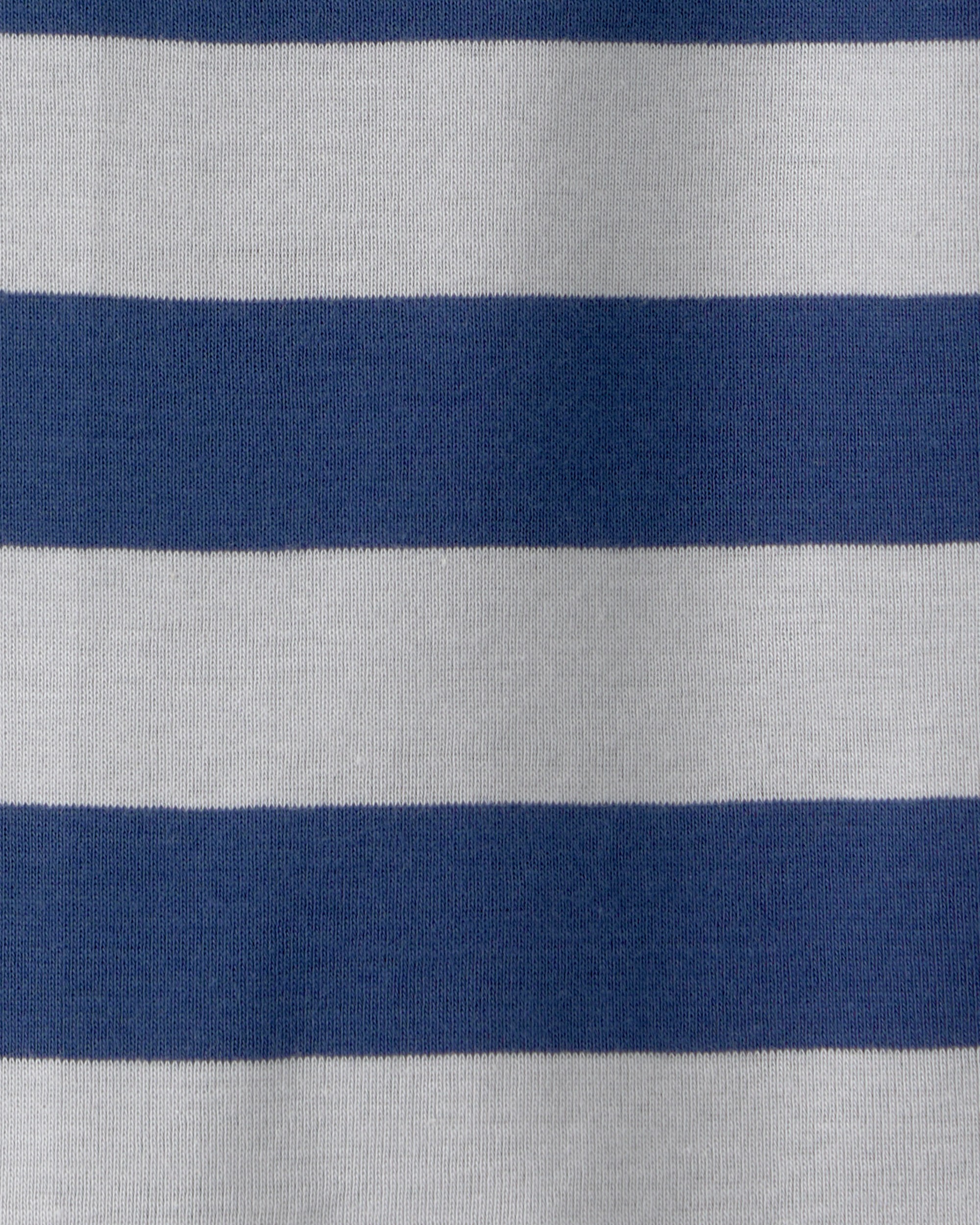 Baby Boy Stripe Short-Sleeve Romper - Blue/Grey