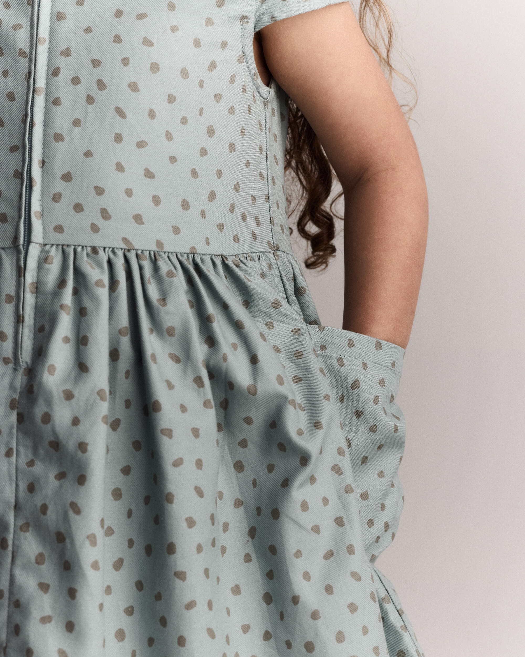 Toddler Girl Laura Dress with Pockets - Pale Blue