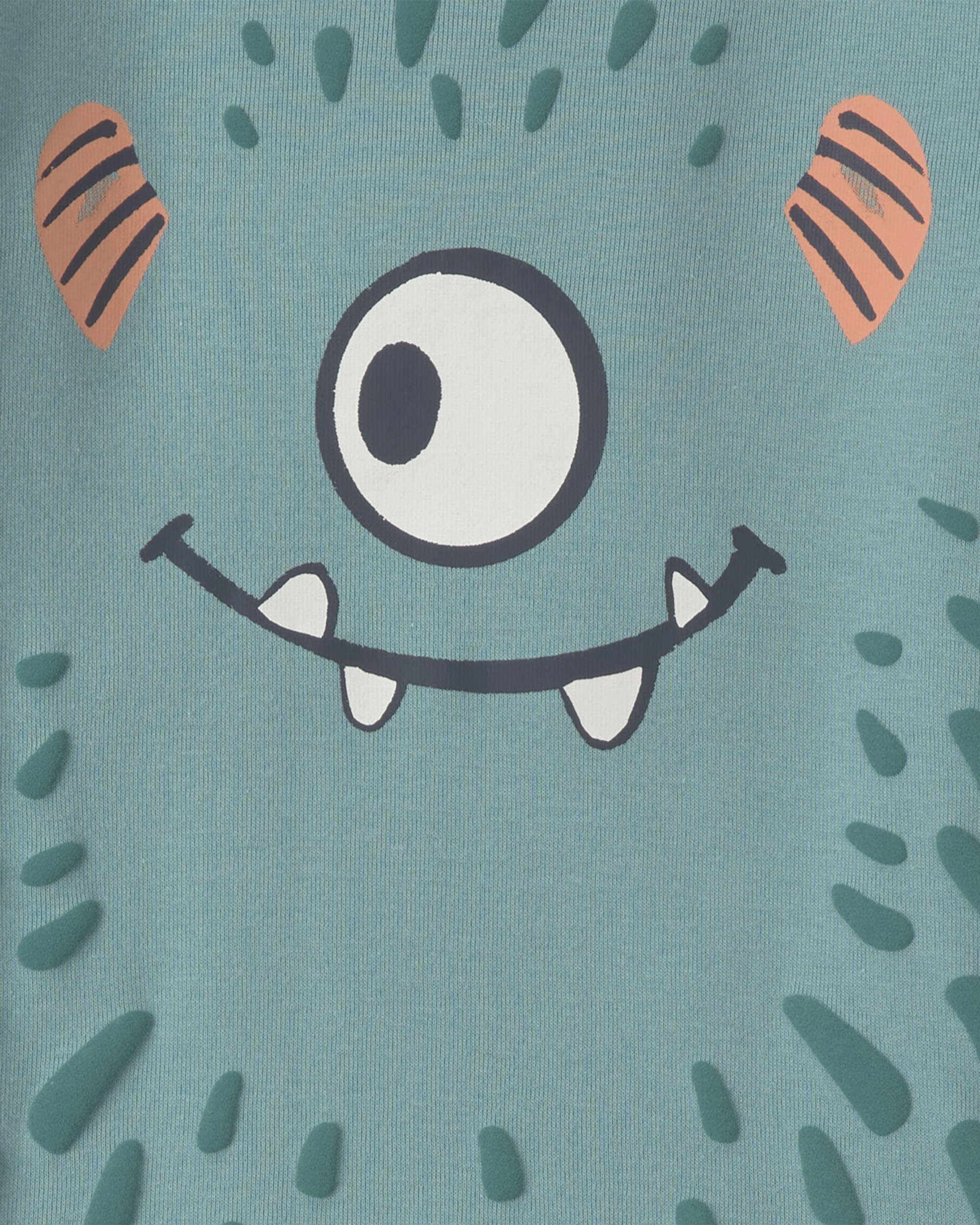 Toddler Boy 4-Piece Monster 100% Cotton Snug Fit Pyjama Set - Teal/Cream