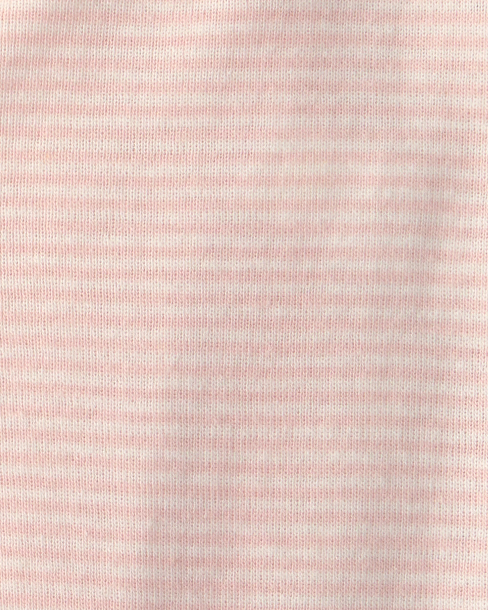 Baby Girl Striped 100% Cotton Sleeper - Pink