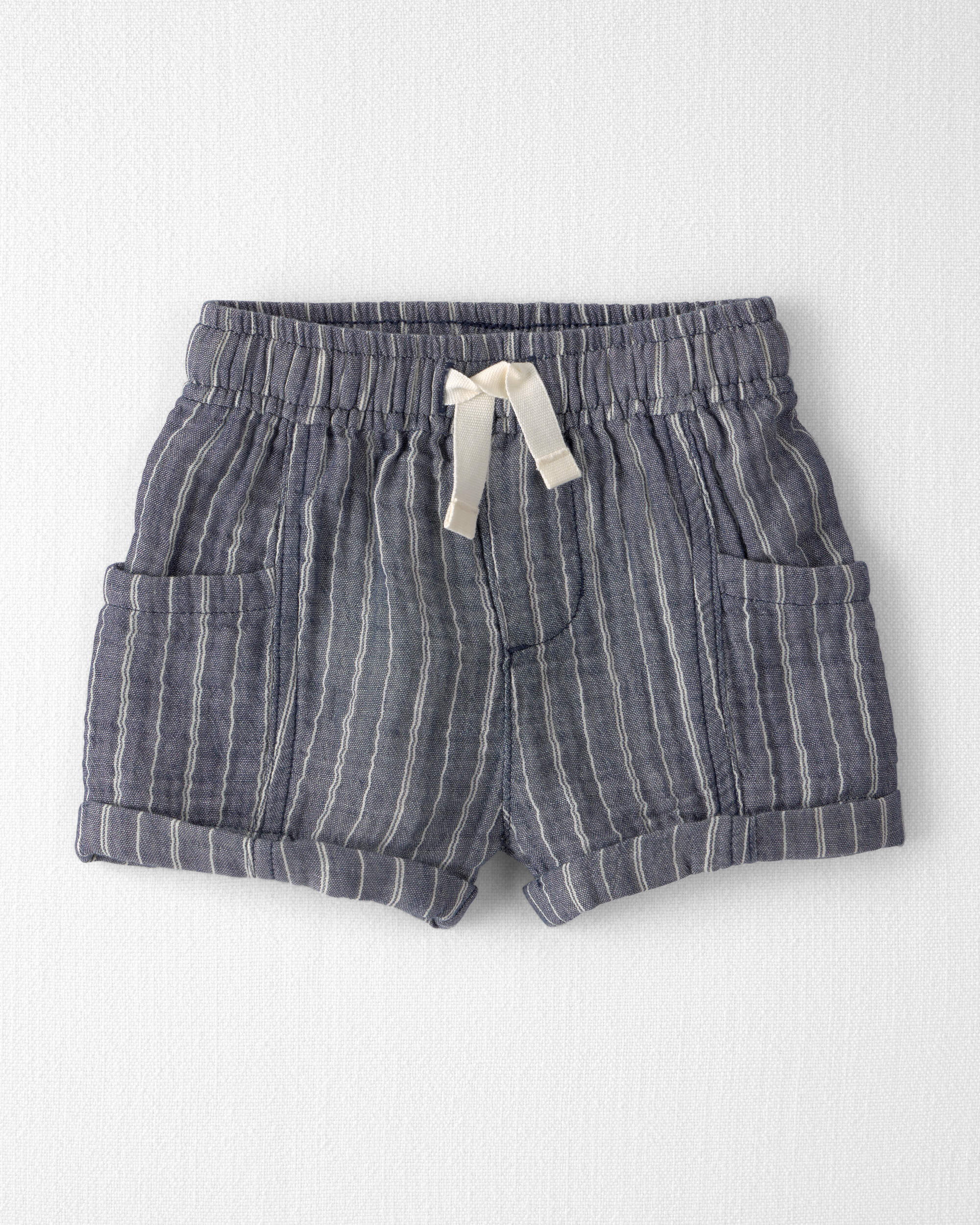 Baby Boy 2-Piece Organic Cotton Gauze Short Set Cream