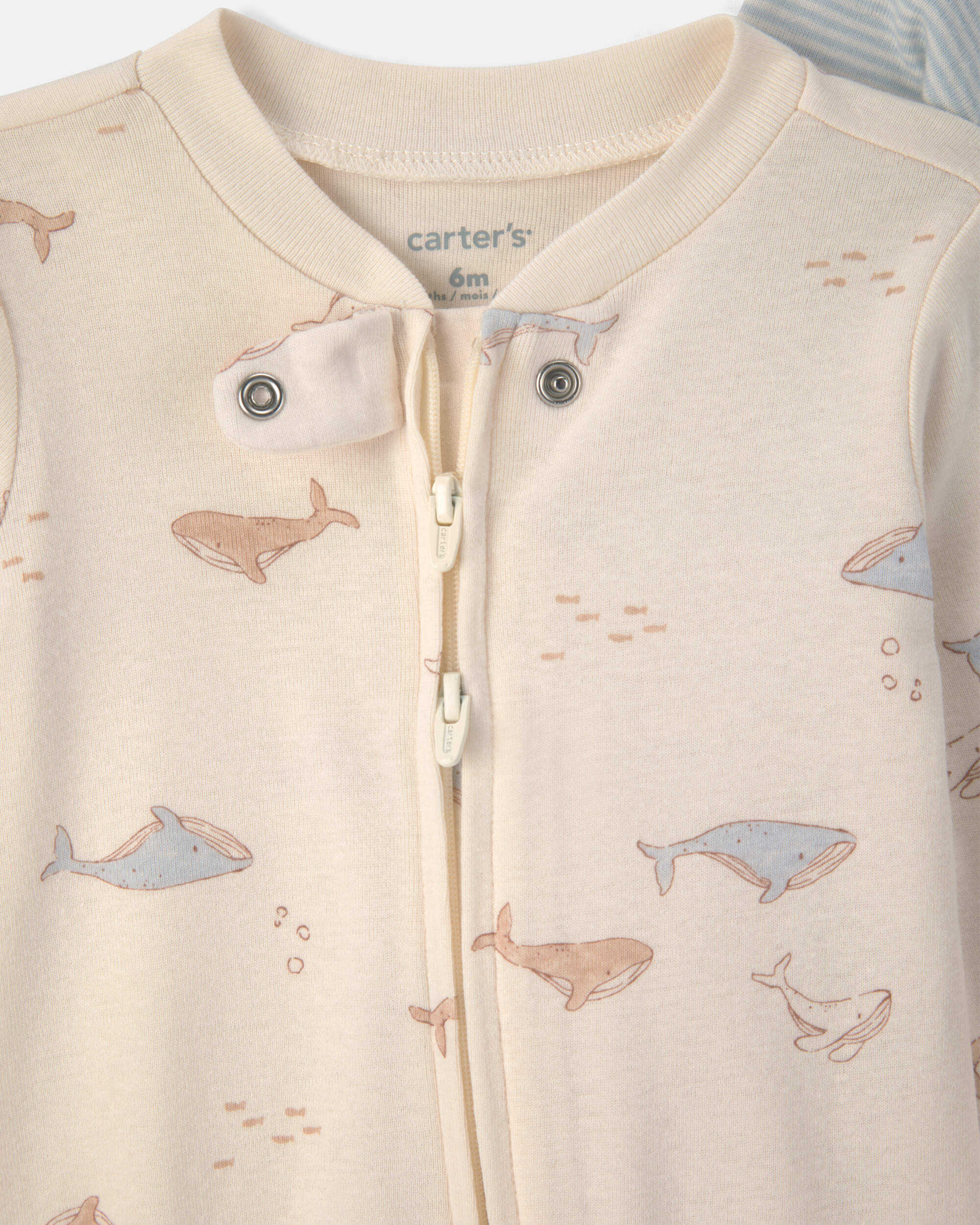 Baby 2-Pack Whale Striped Sleeper - Blue