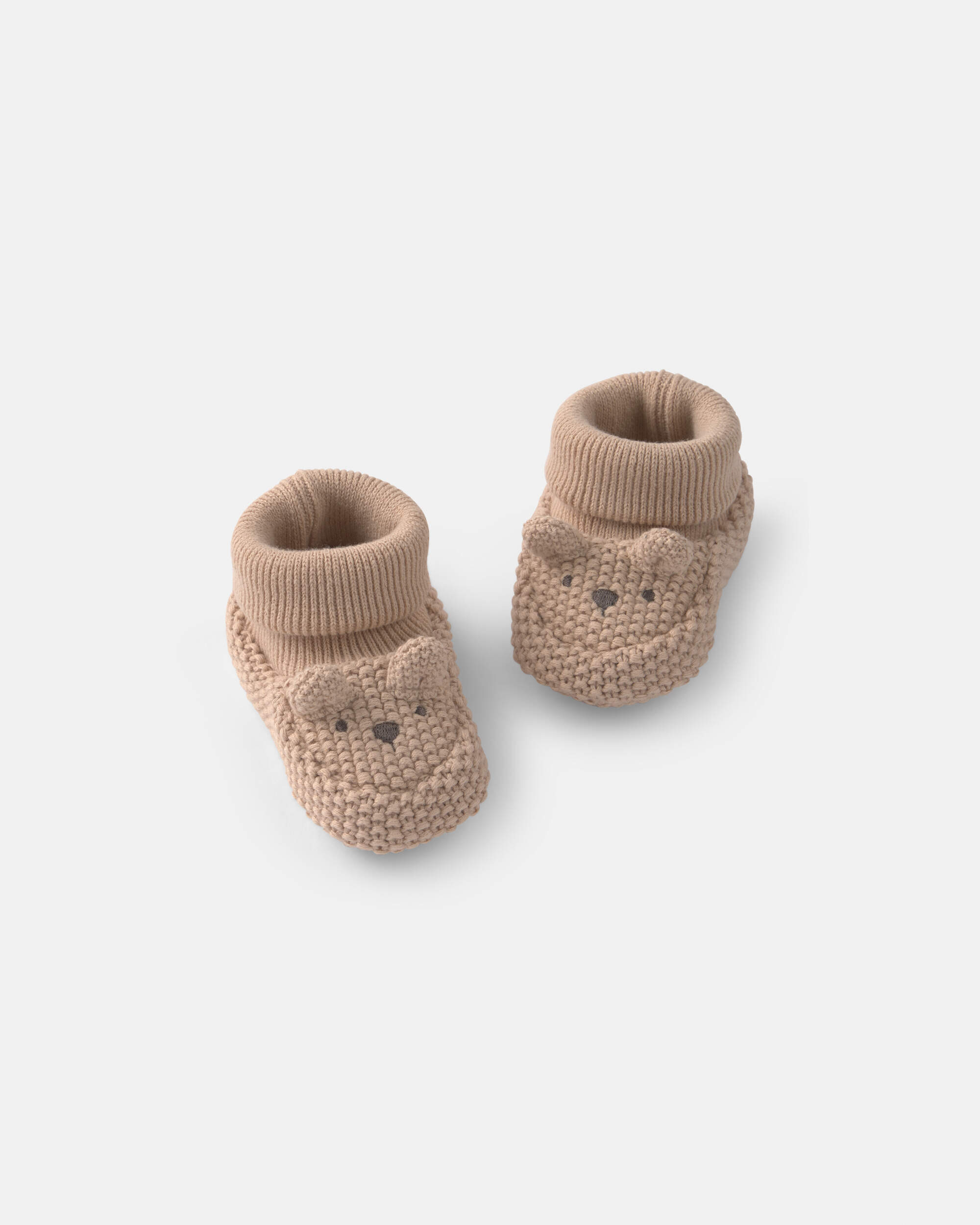 Baby Bear Baby Booties - Tan