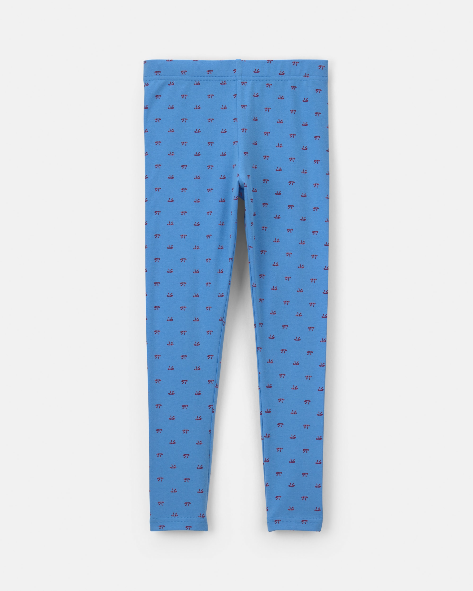 Girls Bow Pull-On Stretch Leggings - Blue