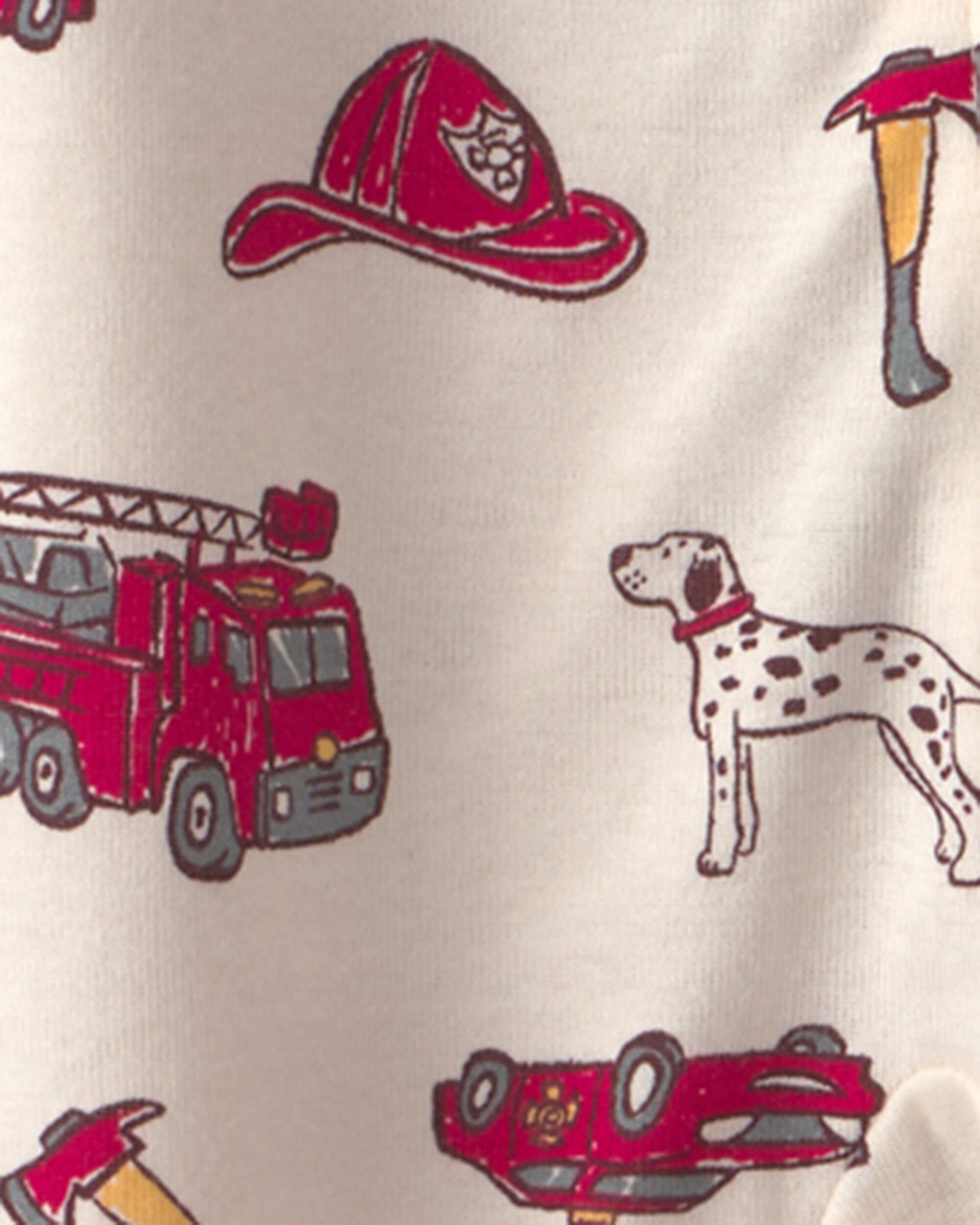 Baby Boy 2-Pack 2-Way Zip Solid Firetrucks Sleepers