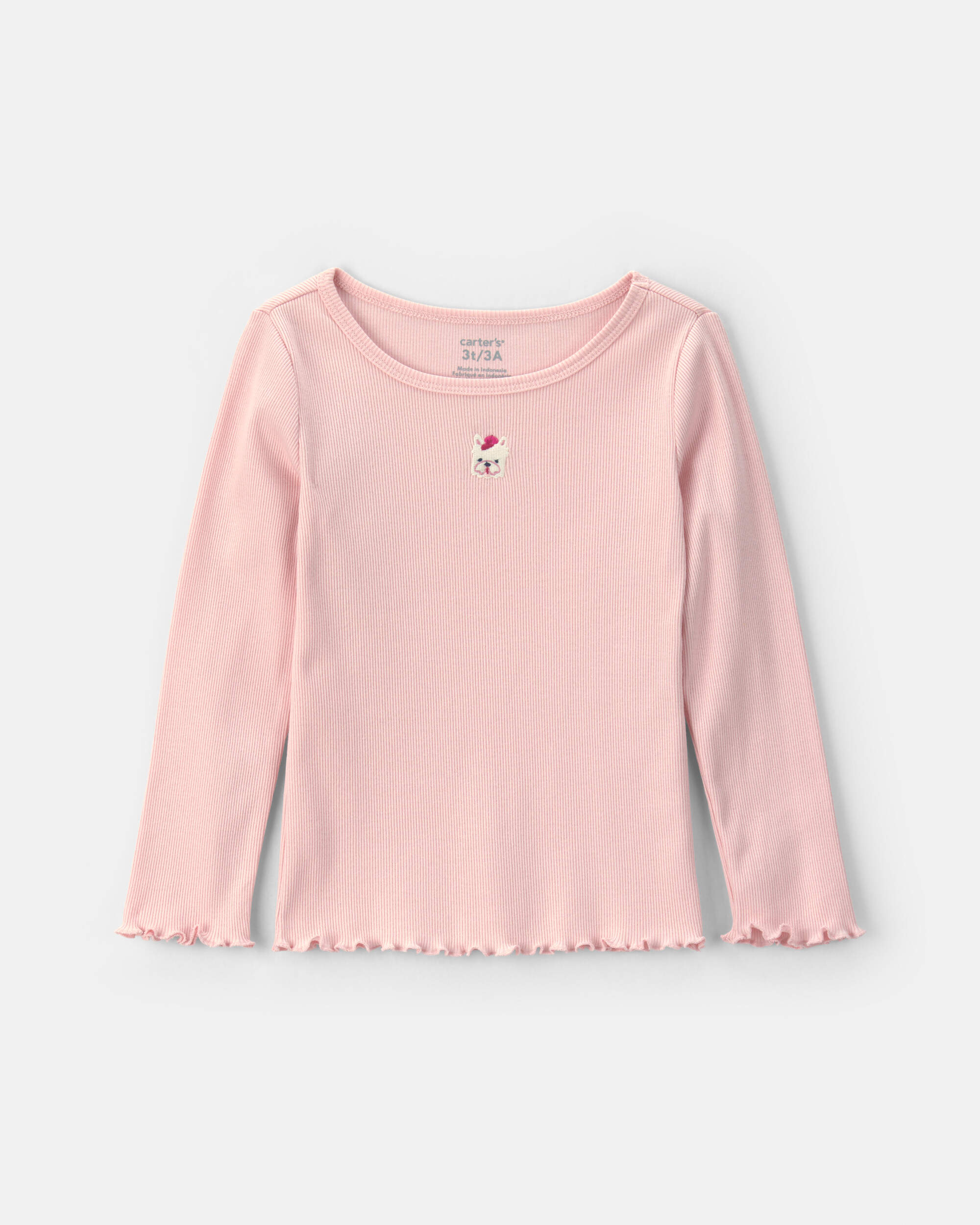 Toddler Girl Dog Long-Sleeve Top - Pink