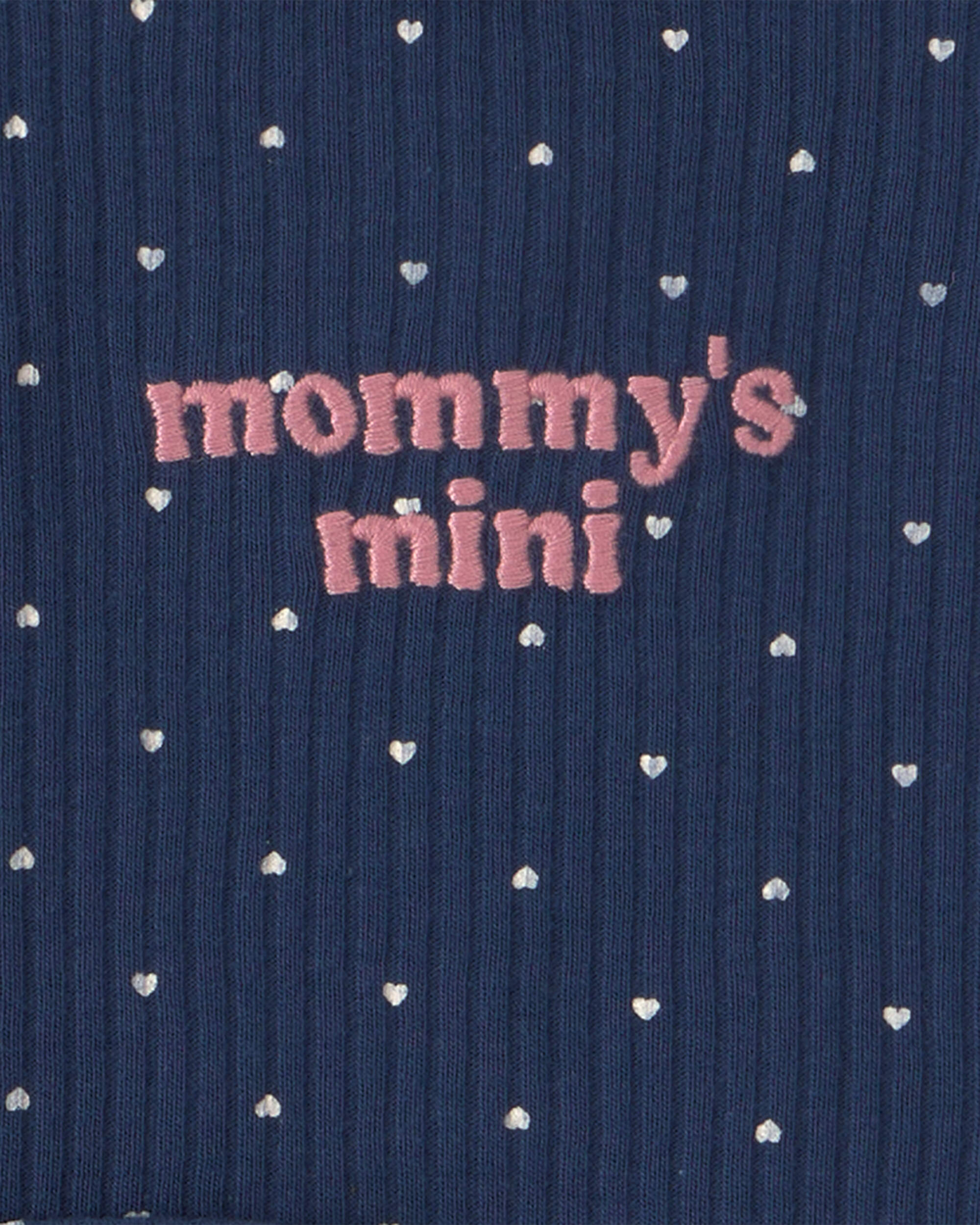 Baby Girl 2-Piece 'Mommy's Mini' Long-Sleeve Bodysuit & Pant Set - Navy Blue