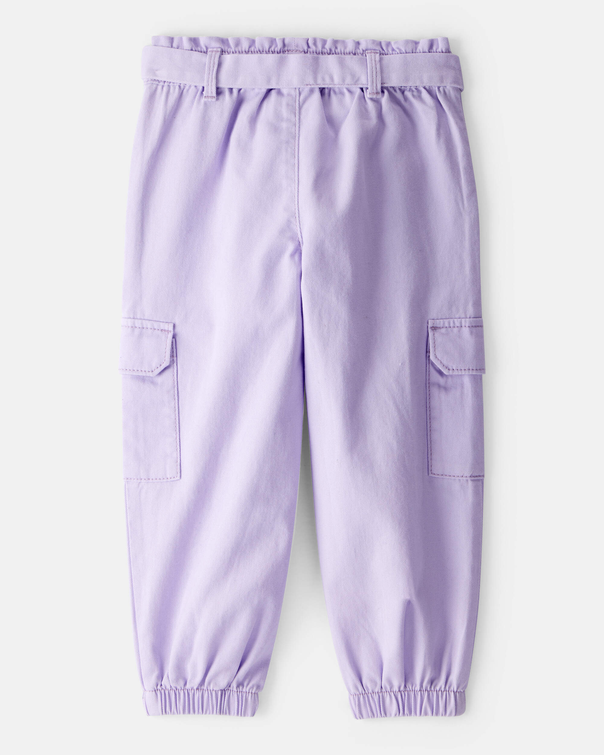 Toddler Girl Cotton Cargo Joggers - Purple