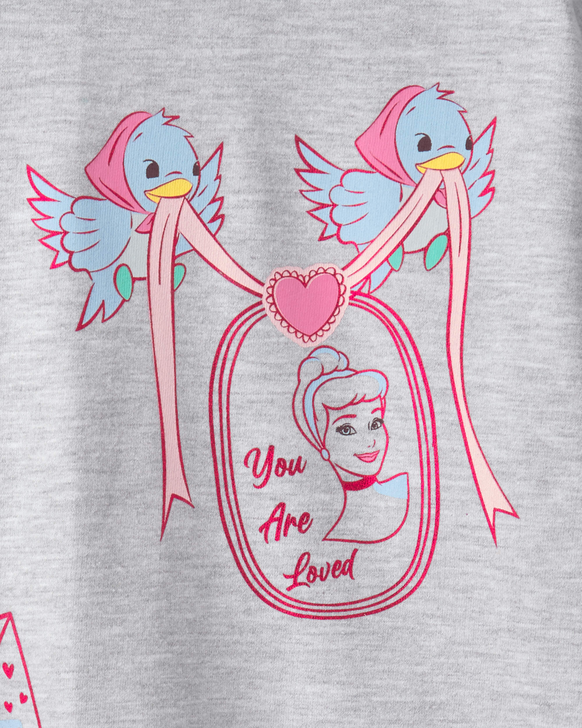 Girls Disney© Princess Valentine's Day Pullover Sweatshirt - Grey