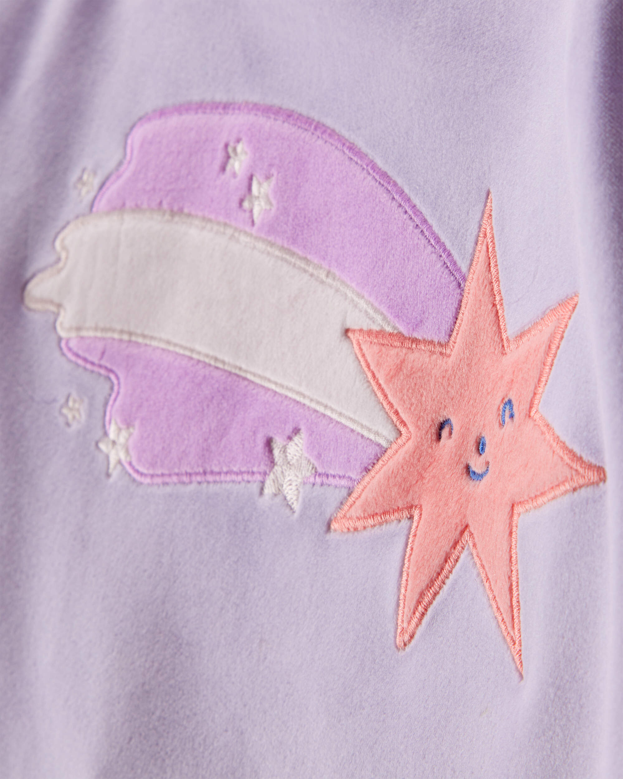 Toddler Girl Star Print DreamPlush Long-Sleeve Snug Fit 2-Piece Pajamas - Lavender