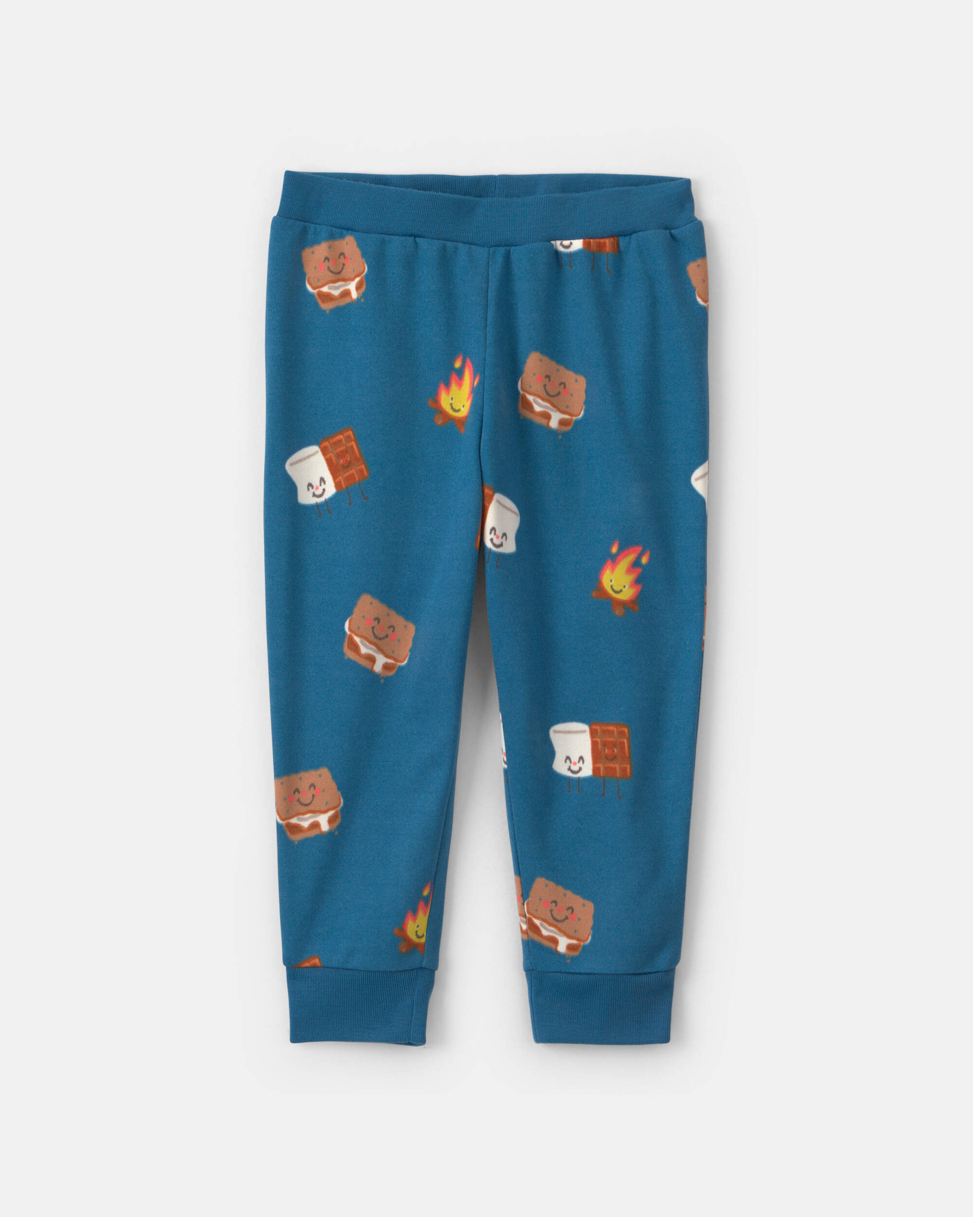 Toddler Boy 2-Piece 'S'More Sleep' Fleece Snug Fit Pyjama Set - Blue