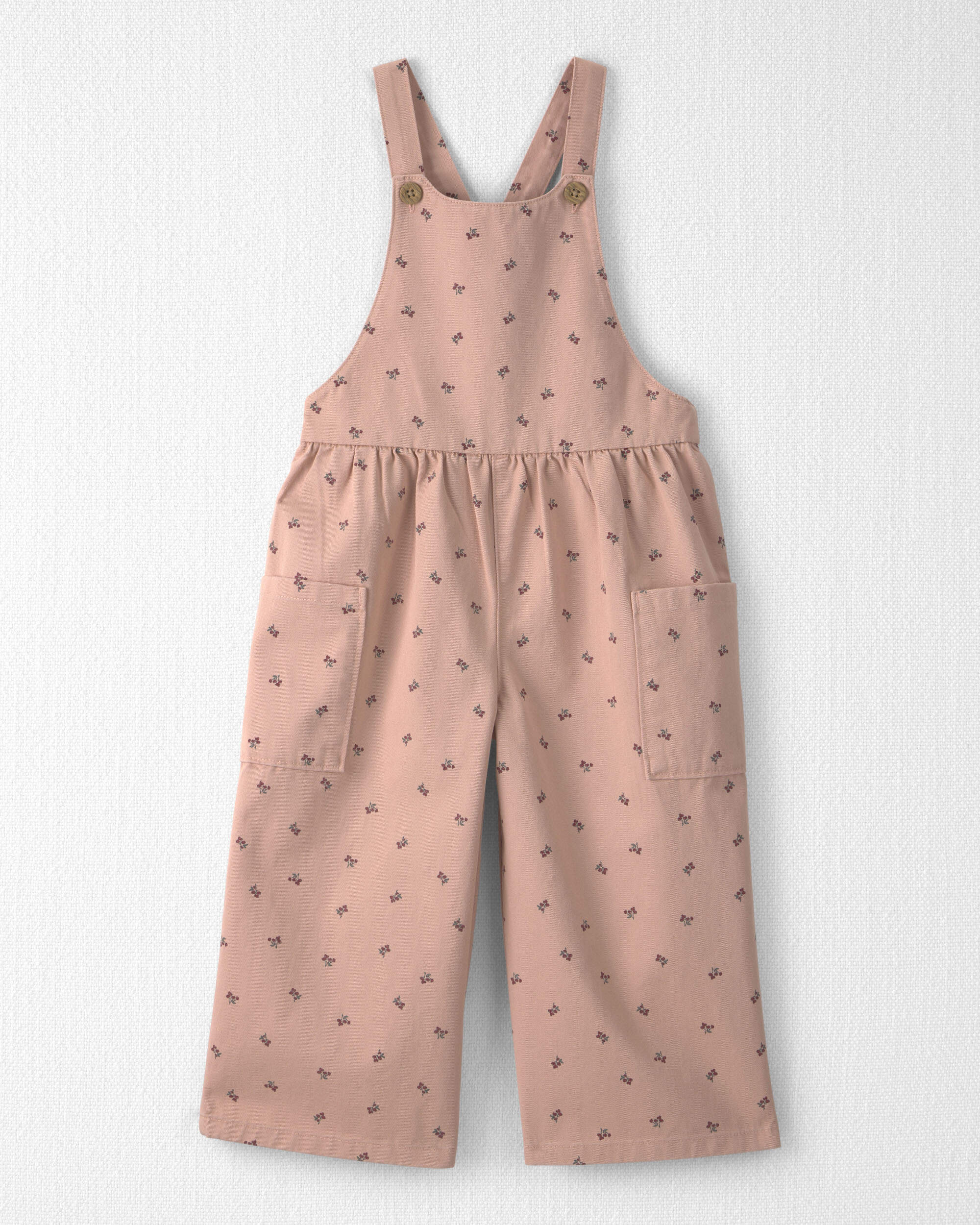 Toddler Girl Organic Cotton Twill Wide Leg Overalls
