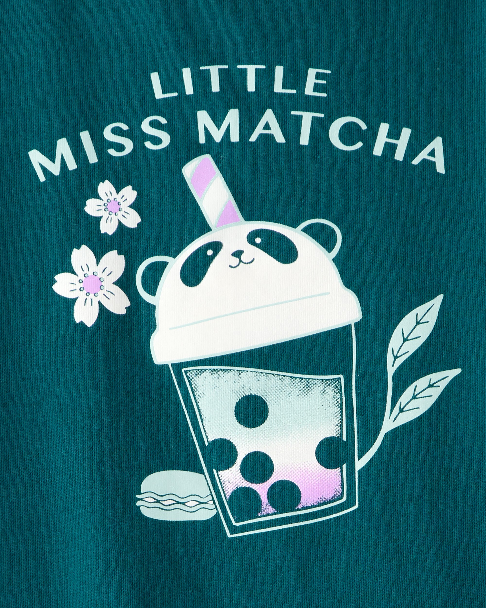 Girls Matcha Tea Long-Sleeve Graphic Tee - Green
