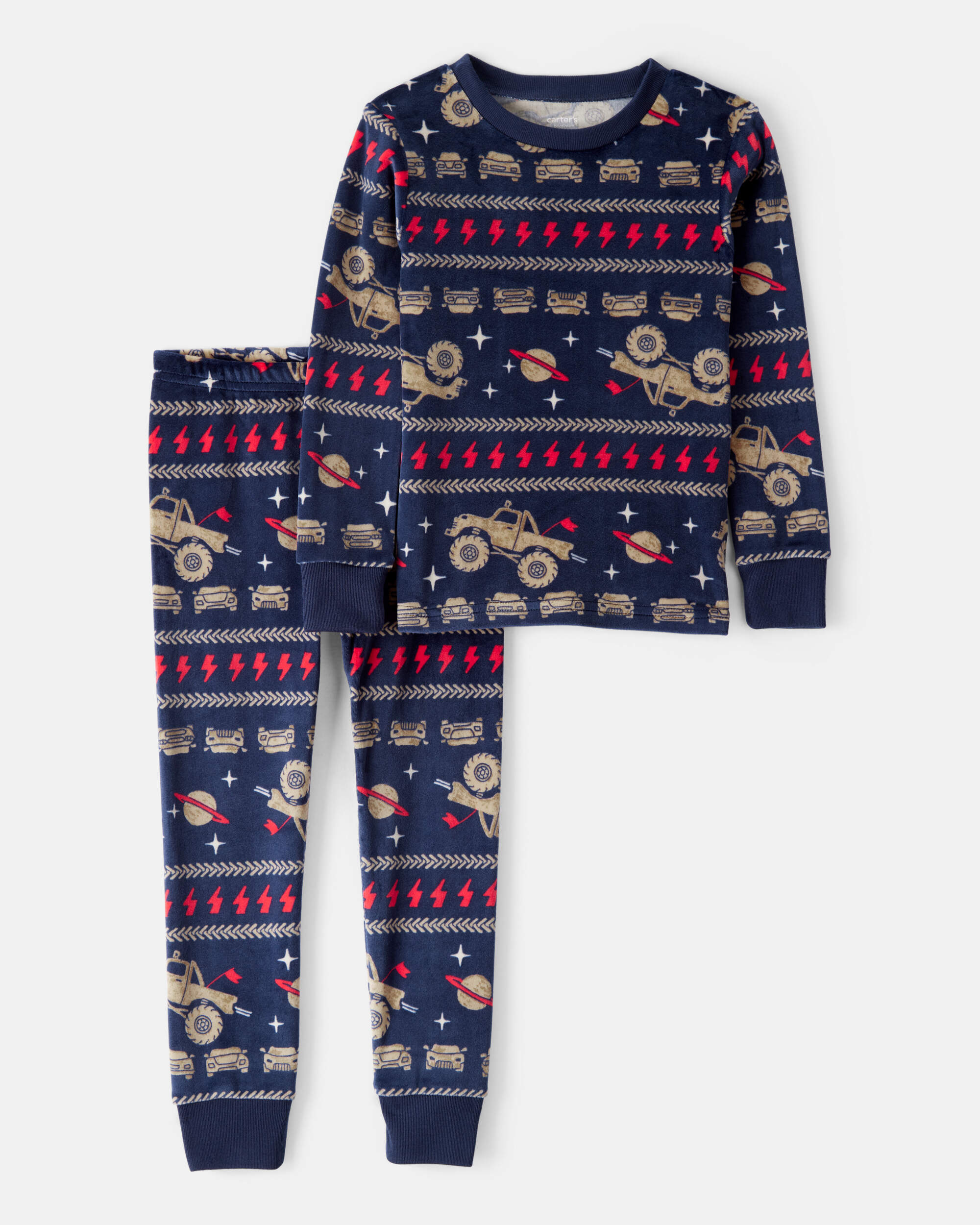 Toddler Boy Monster Truck DreamPlush Snug Fit 2-Piece Pyjamas